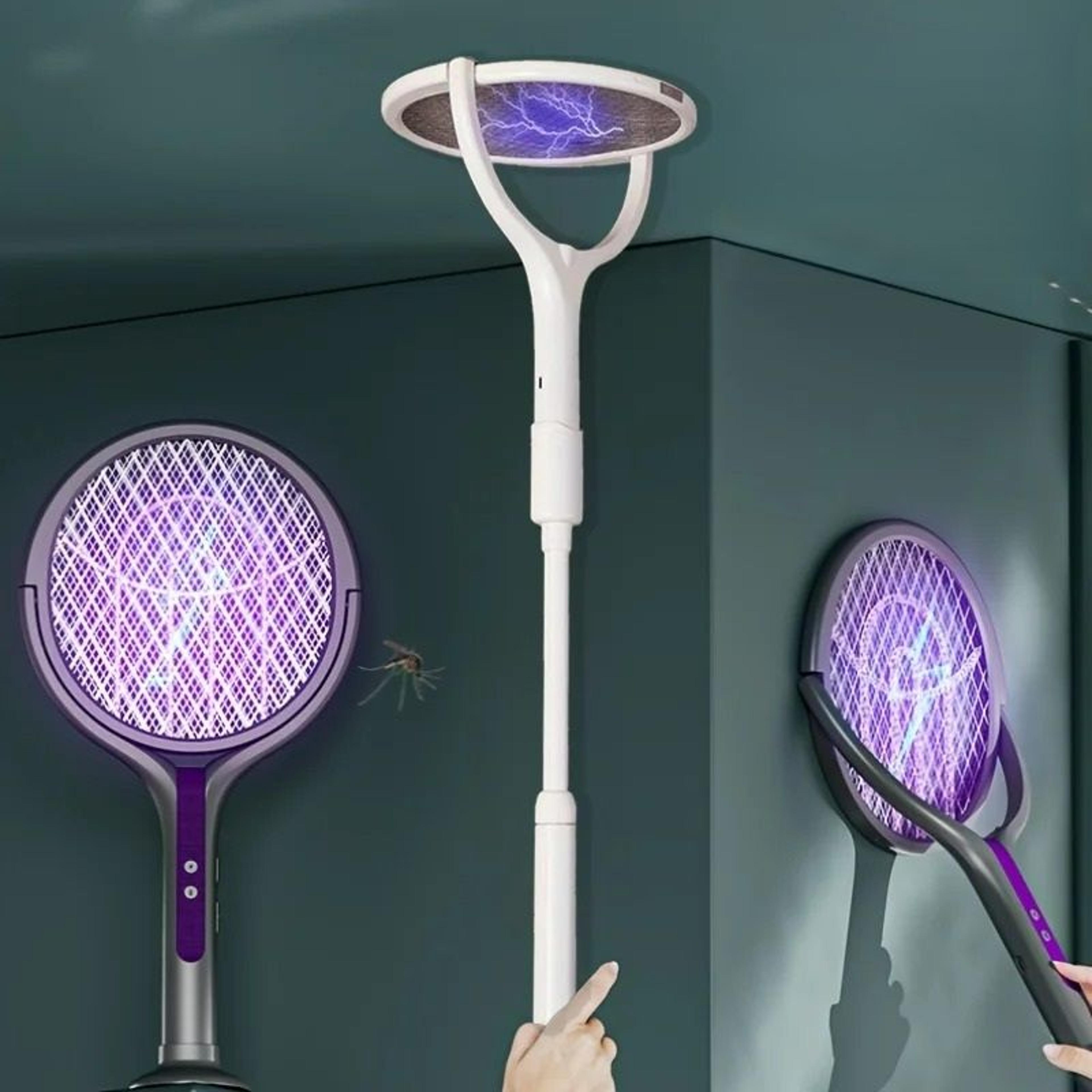 6-in-1 retractable electric mosquito swatter & trap lamp