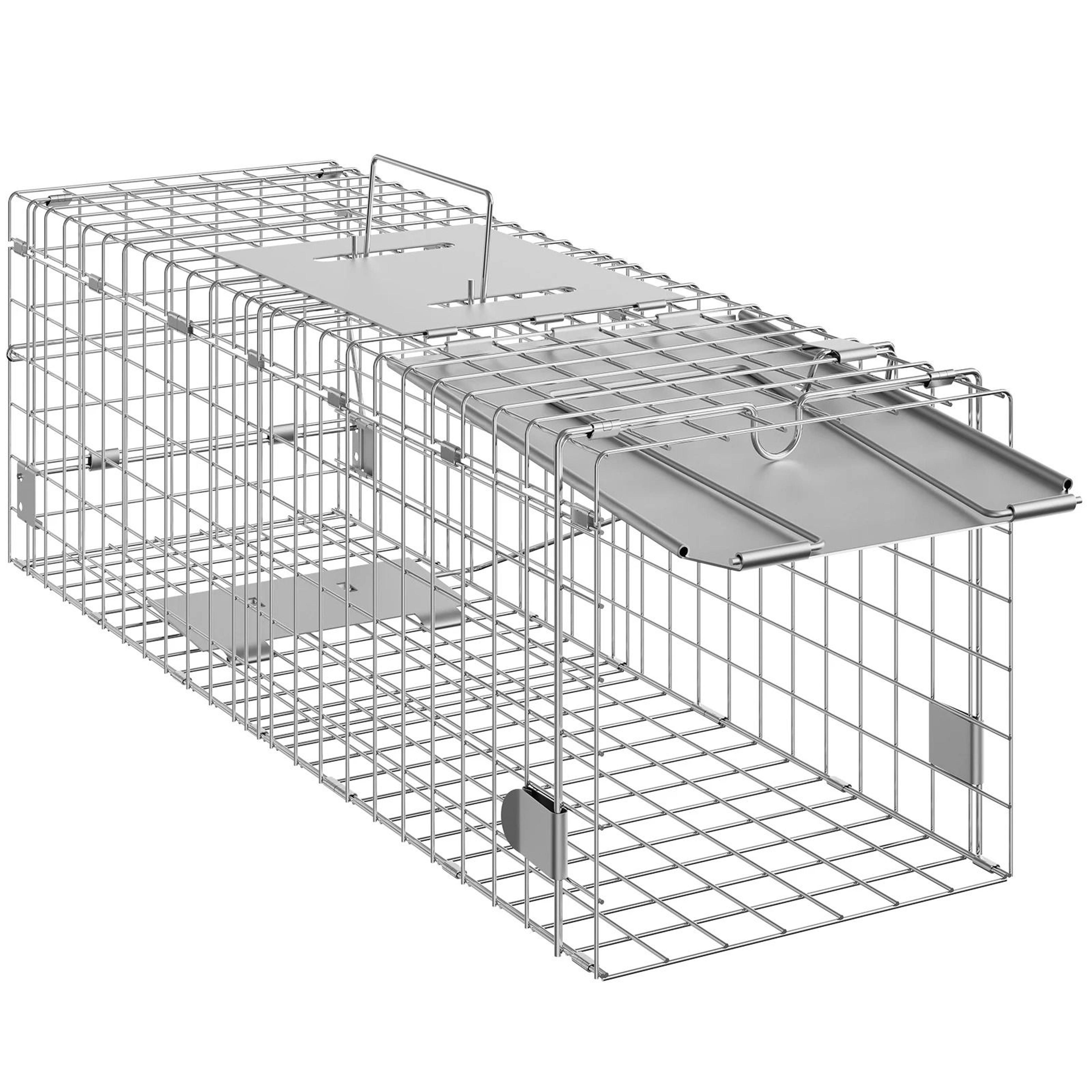 Humane Folding Live Animal Cage Trap With Handle 0
