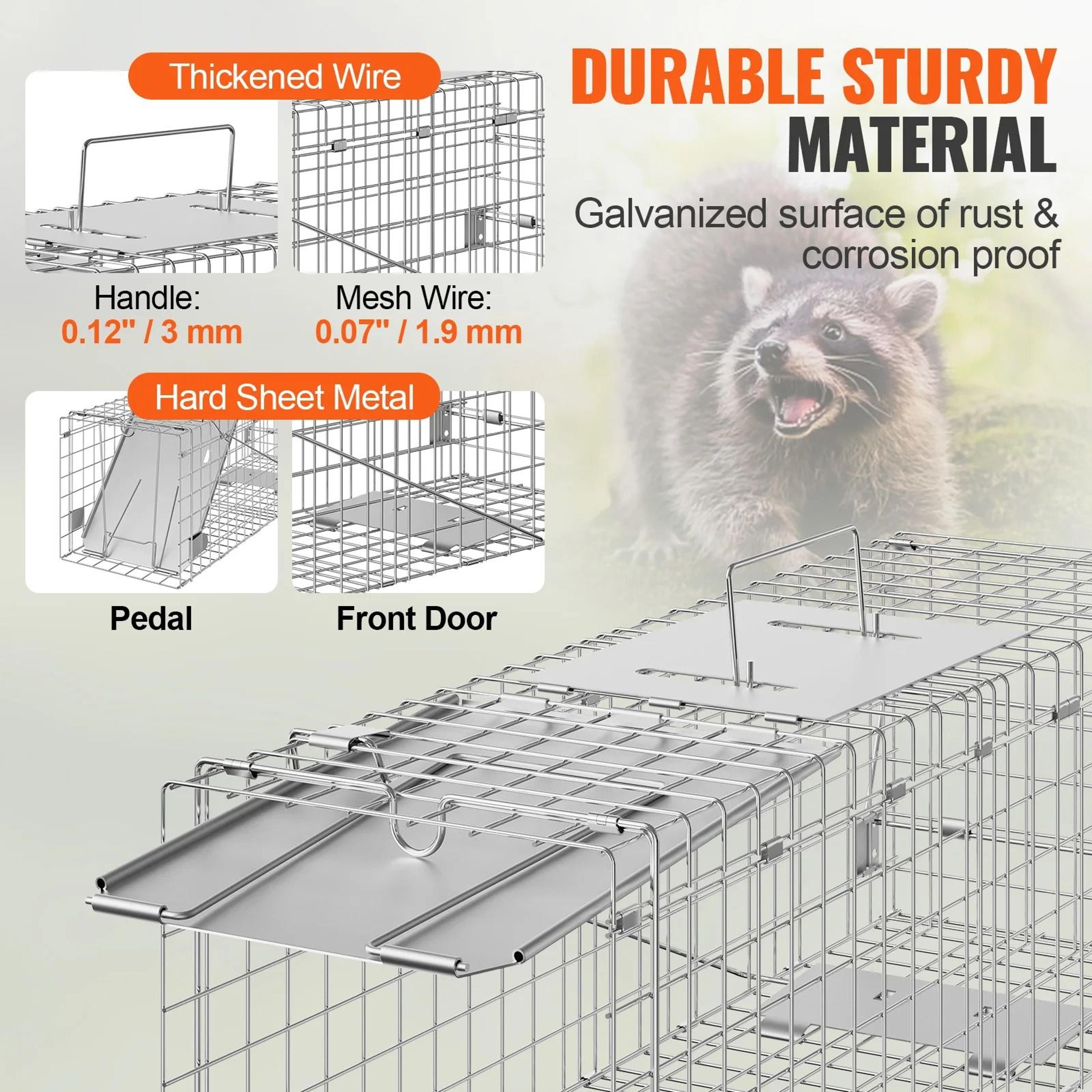 Humane Folding Live Animal Cage Trap With Handle 3