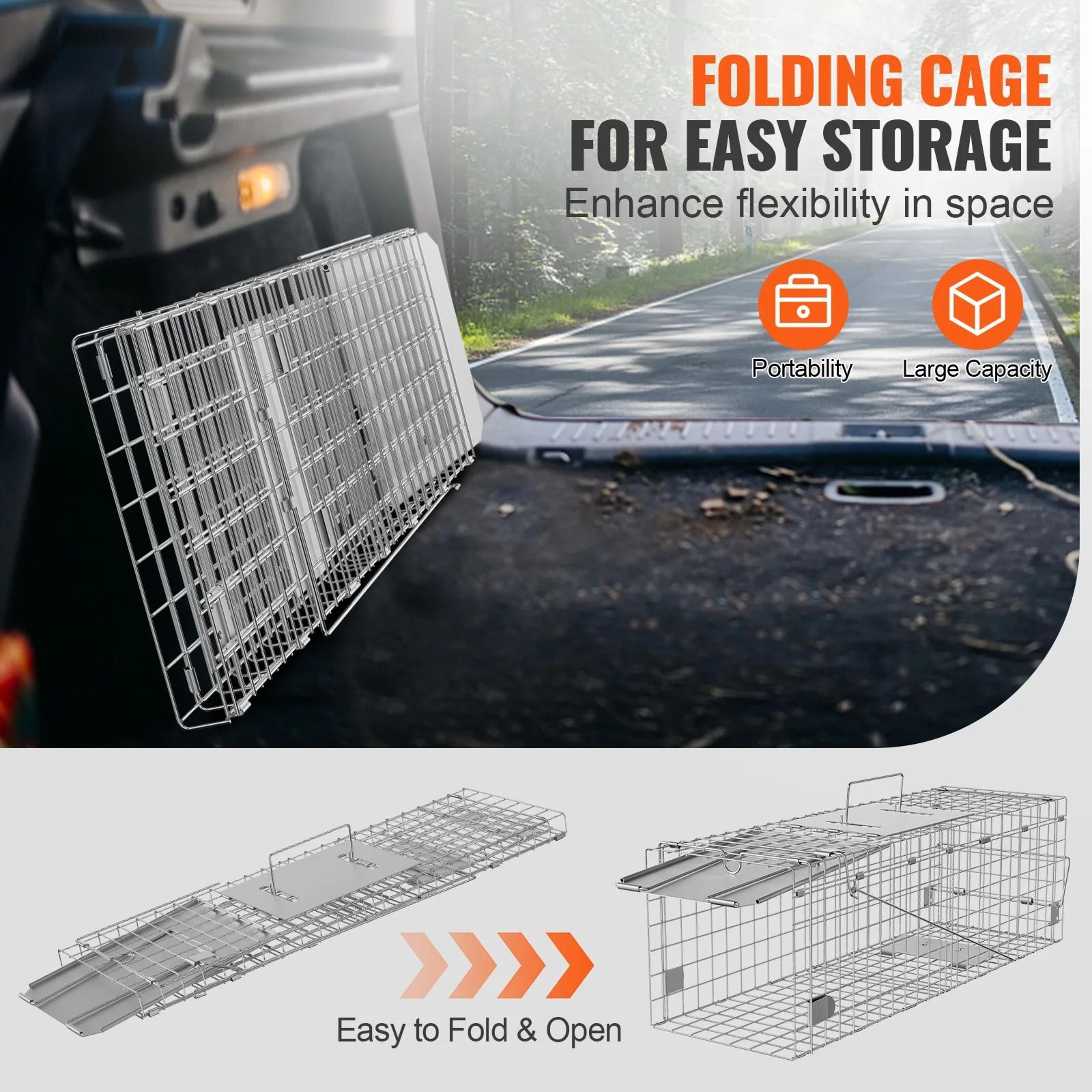 Humane Folding Live Animal Cage Trap With Handle 5