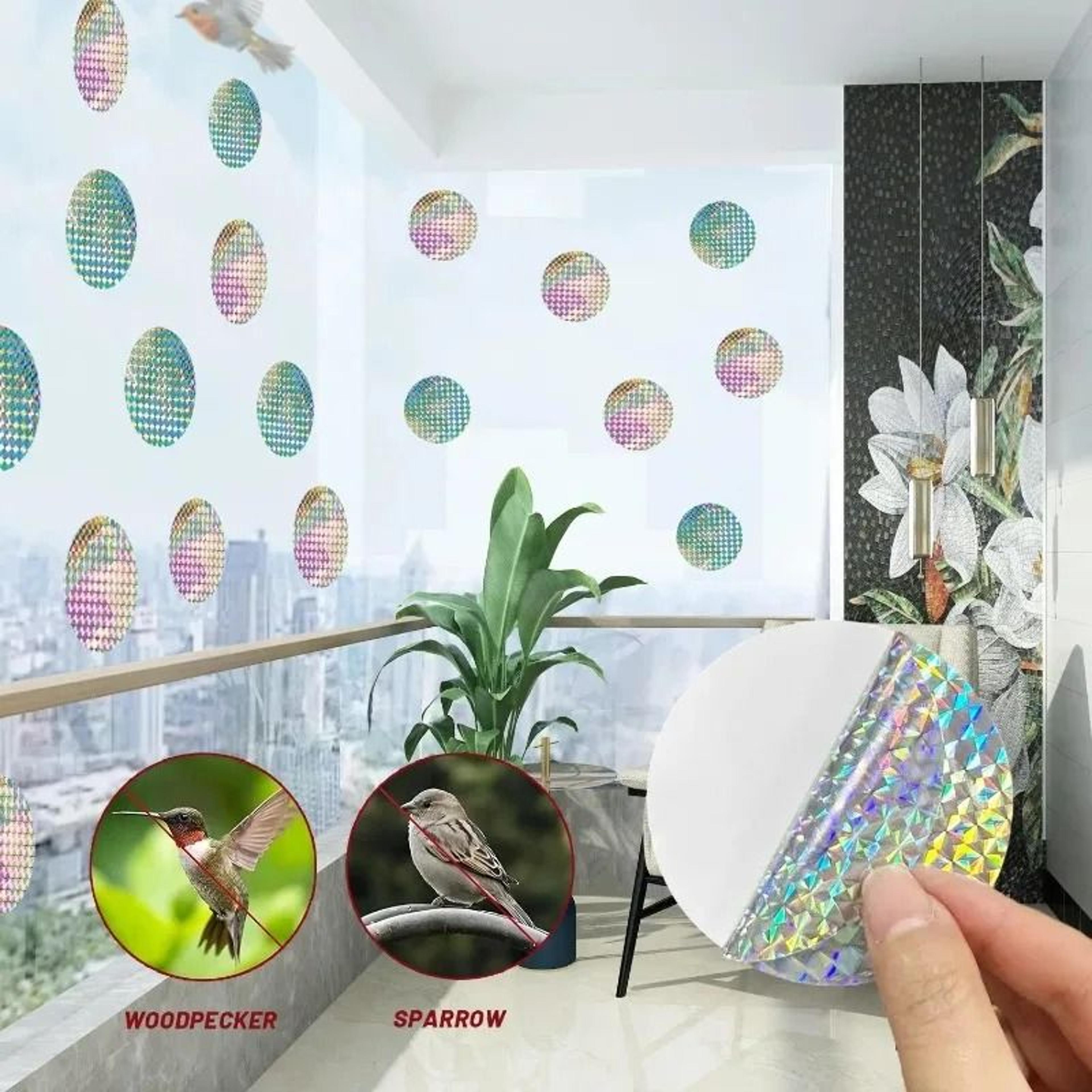 20Pack Reflective Holographic Bird Deterrent Stickers 3