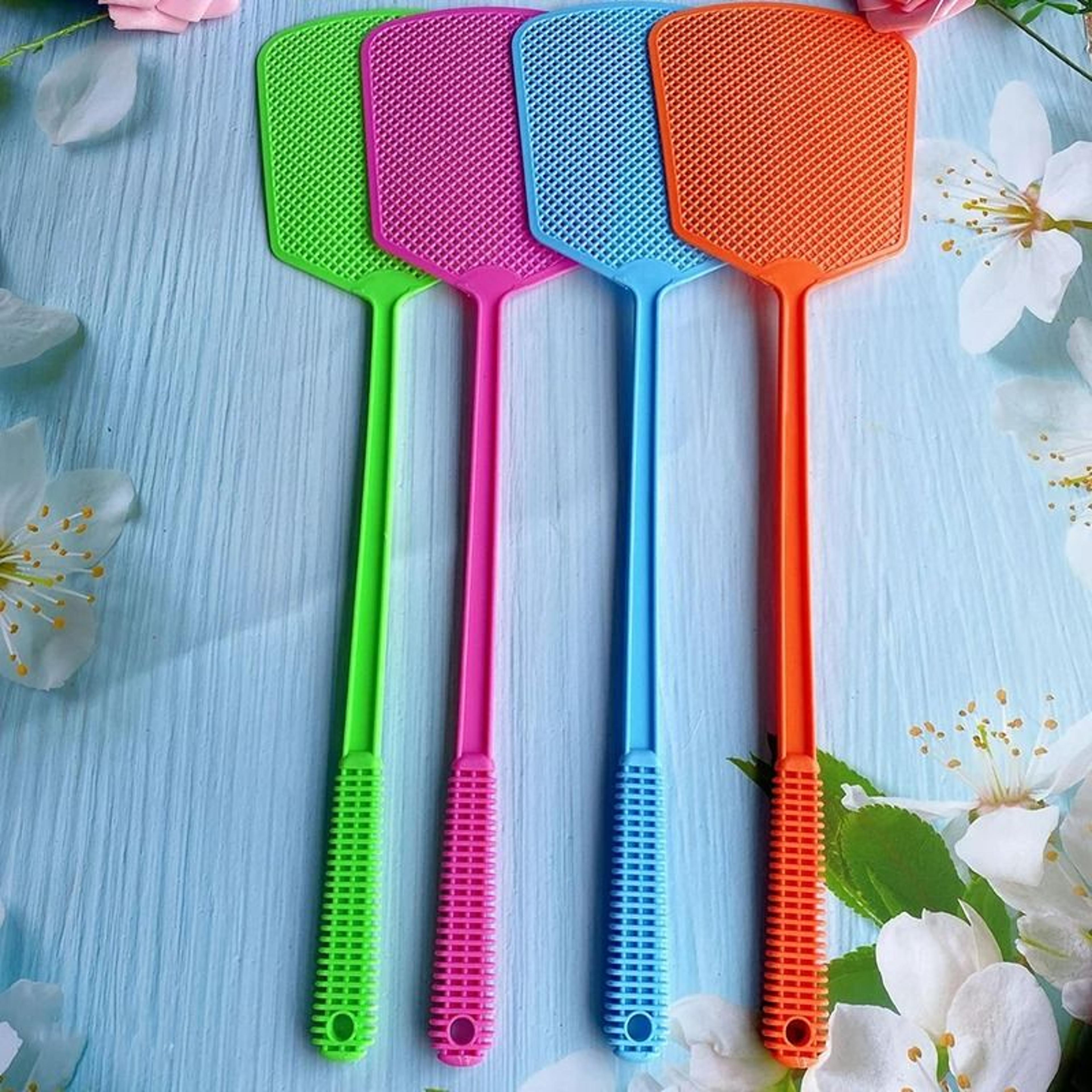 Plastic Manual Fly Swatter With Extended Handle 0