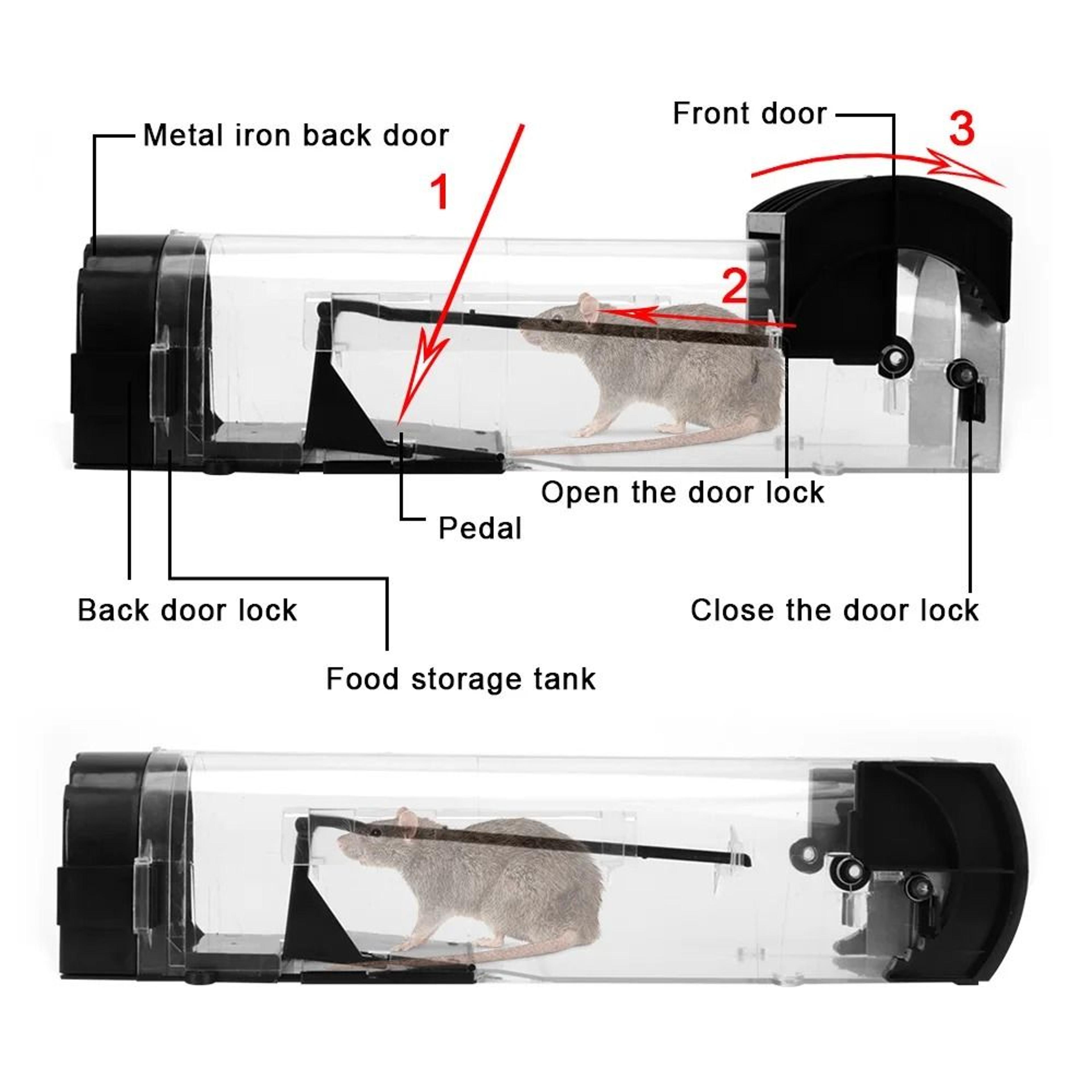Safe  Firm Reusable Smart SelfLocking Humane Mouse Trap 2
