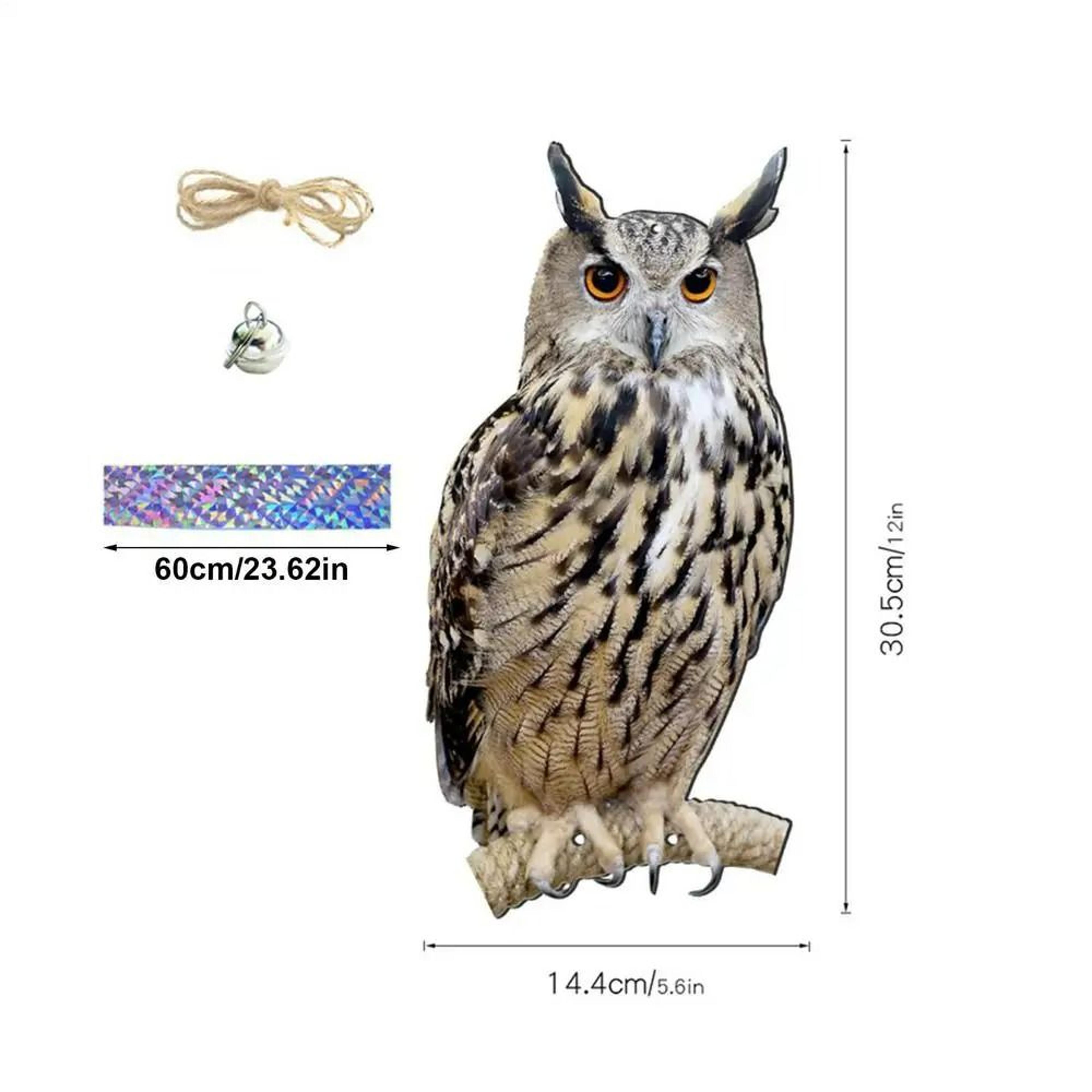Flat Waterproof Realistic Owl Bird Repellent Scarecrow Device 9