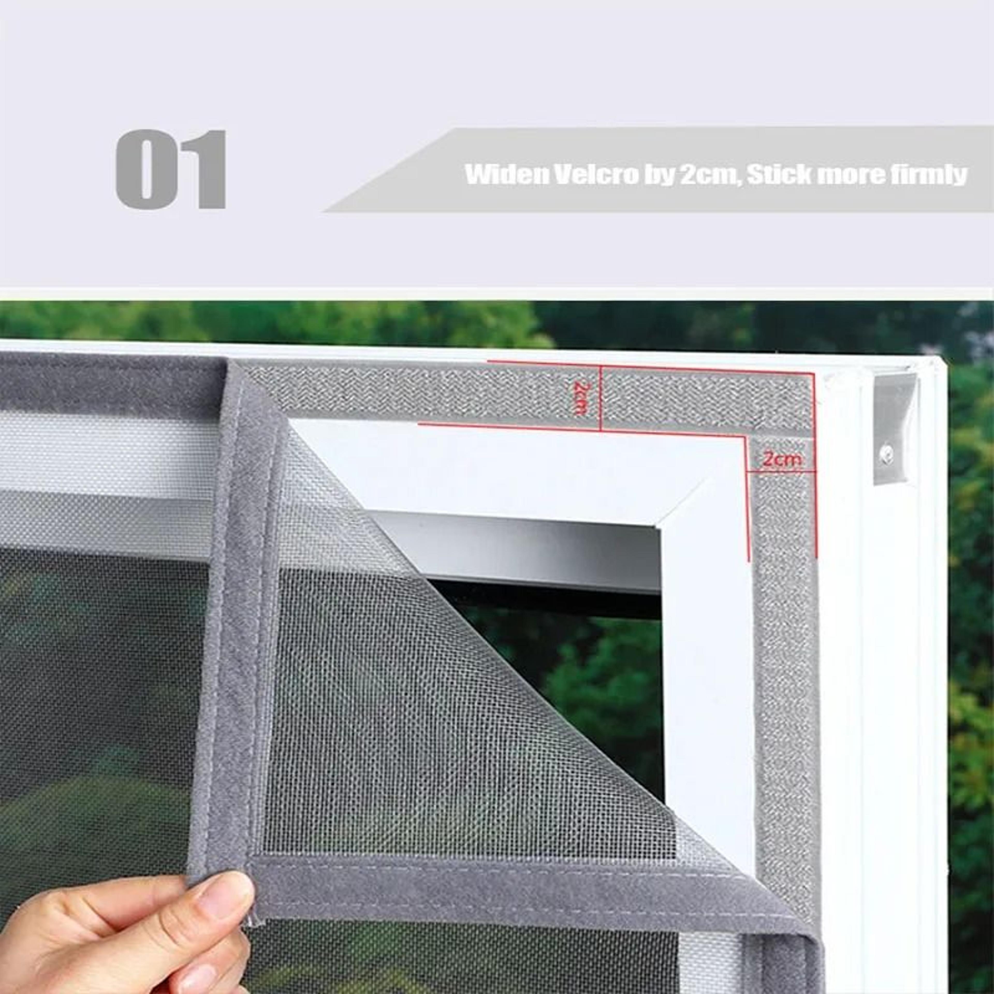 DoubleZipper SelfAdhesive Window Mosquito Net 2