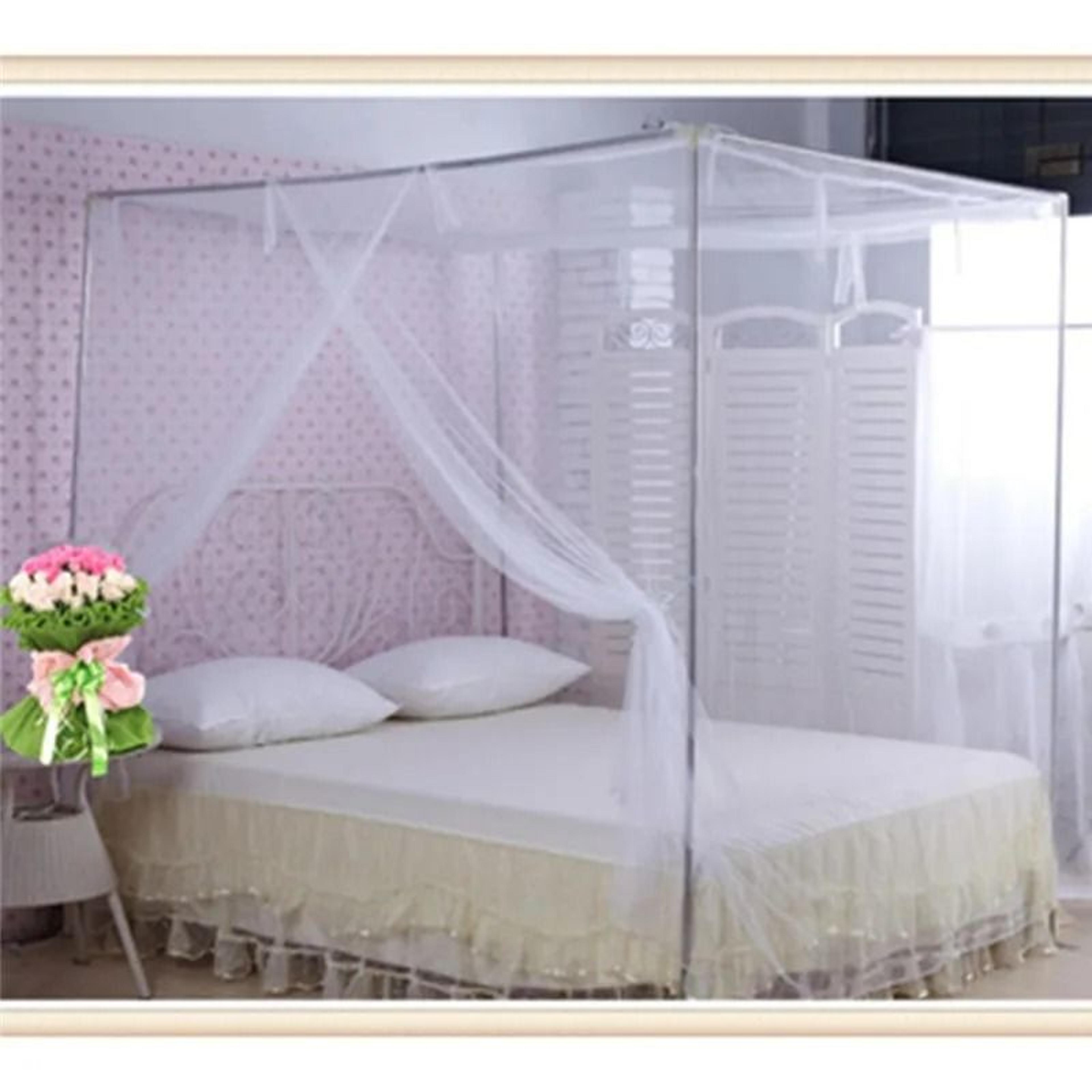 Lace Trim Double Bed Mosquito Netting Mesh Canopy 1