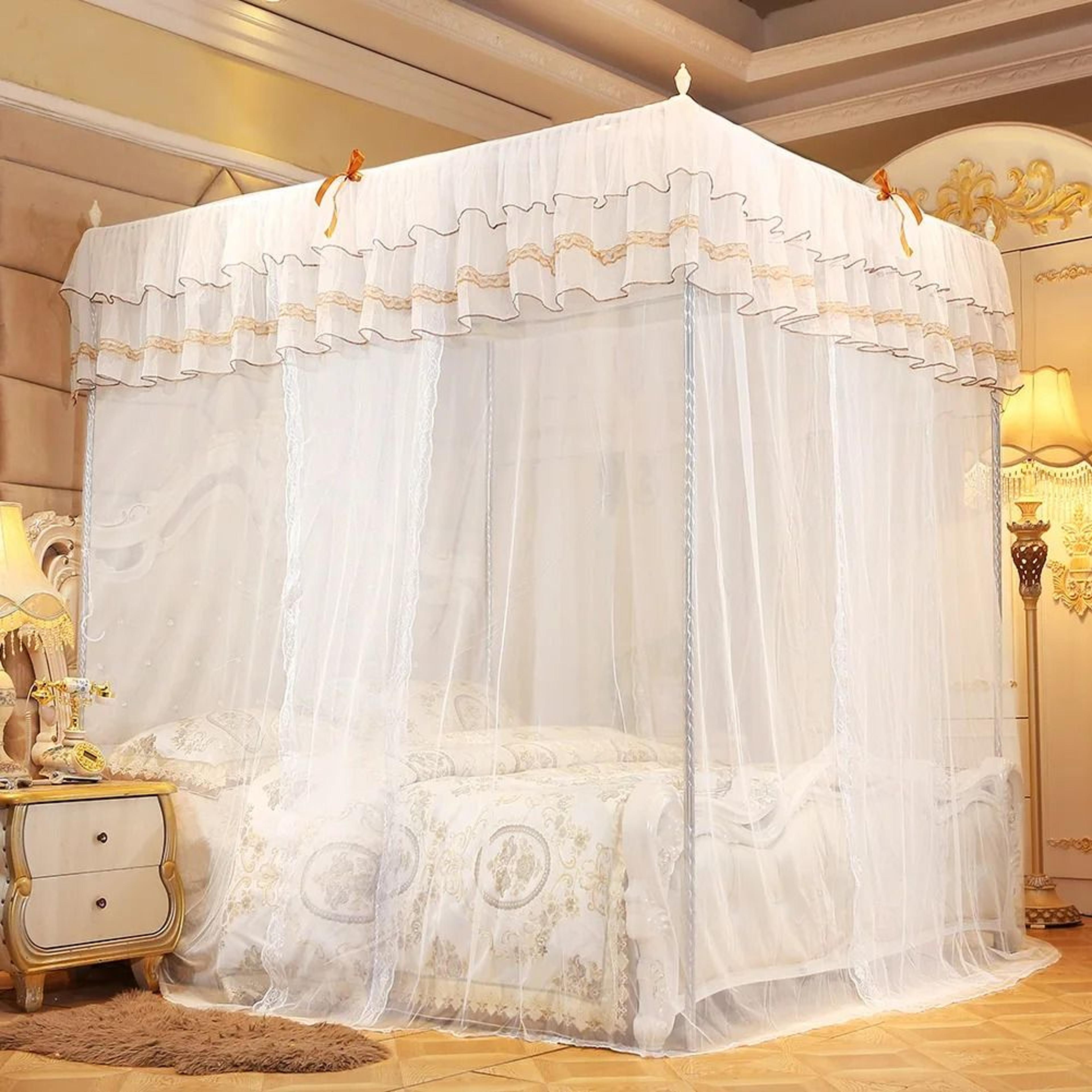 Luxury Princess FourCorner Post Bed Curtain Canopy Mosquito Net 3