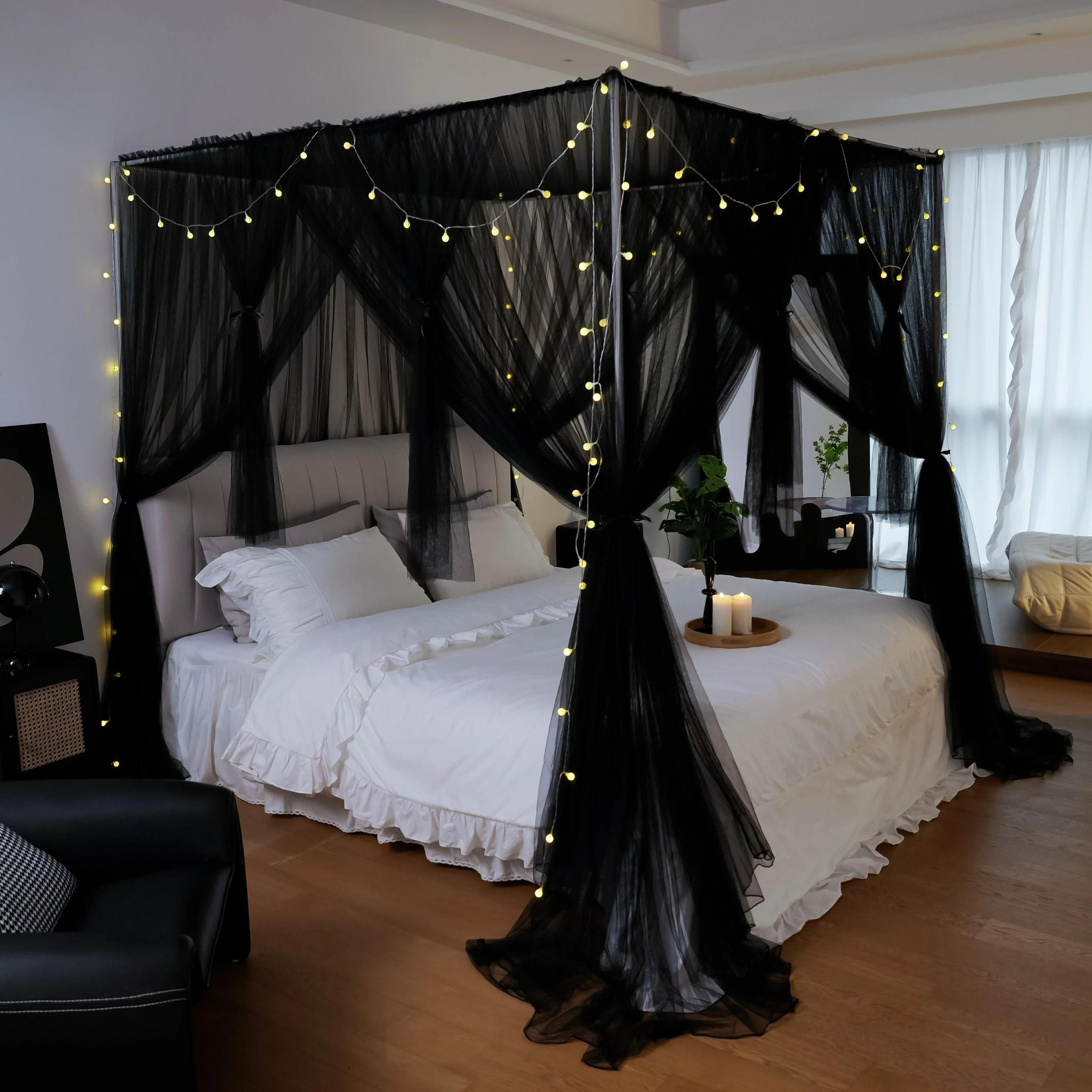 Elegant FourCorner Post Bed Canopy Mosquito Net Set 8
