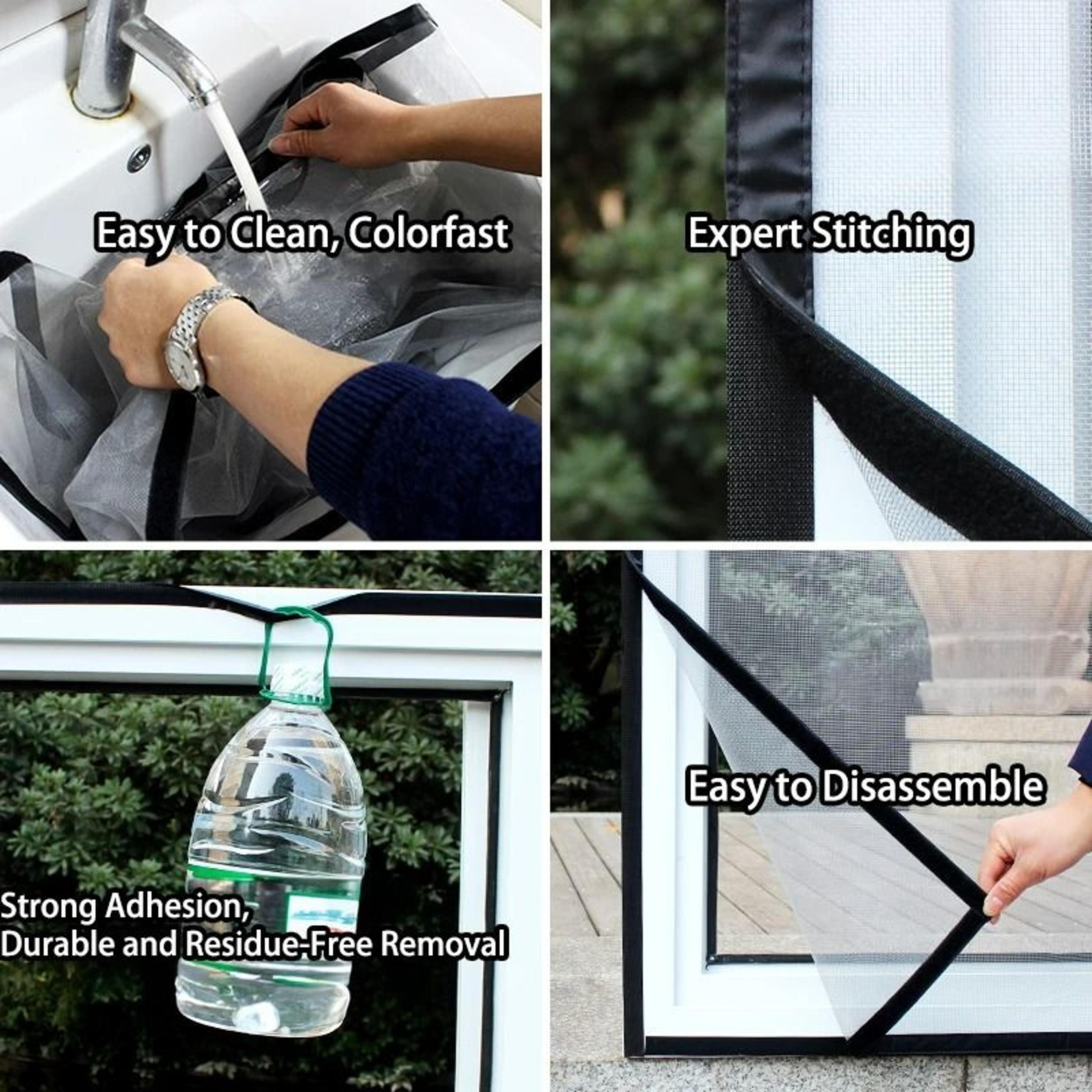 1 Pack Grey Reusable SelfAdhesive Window Screen Net 2