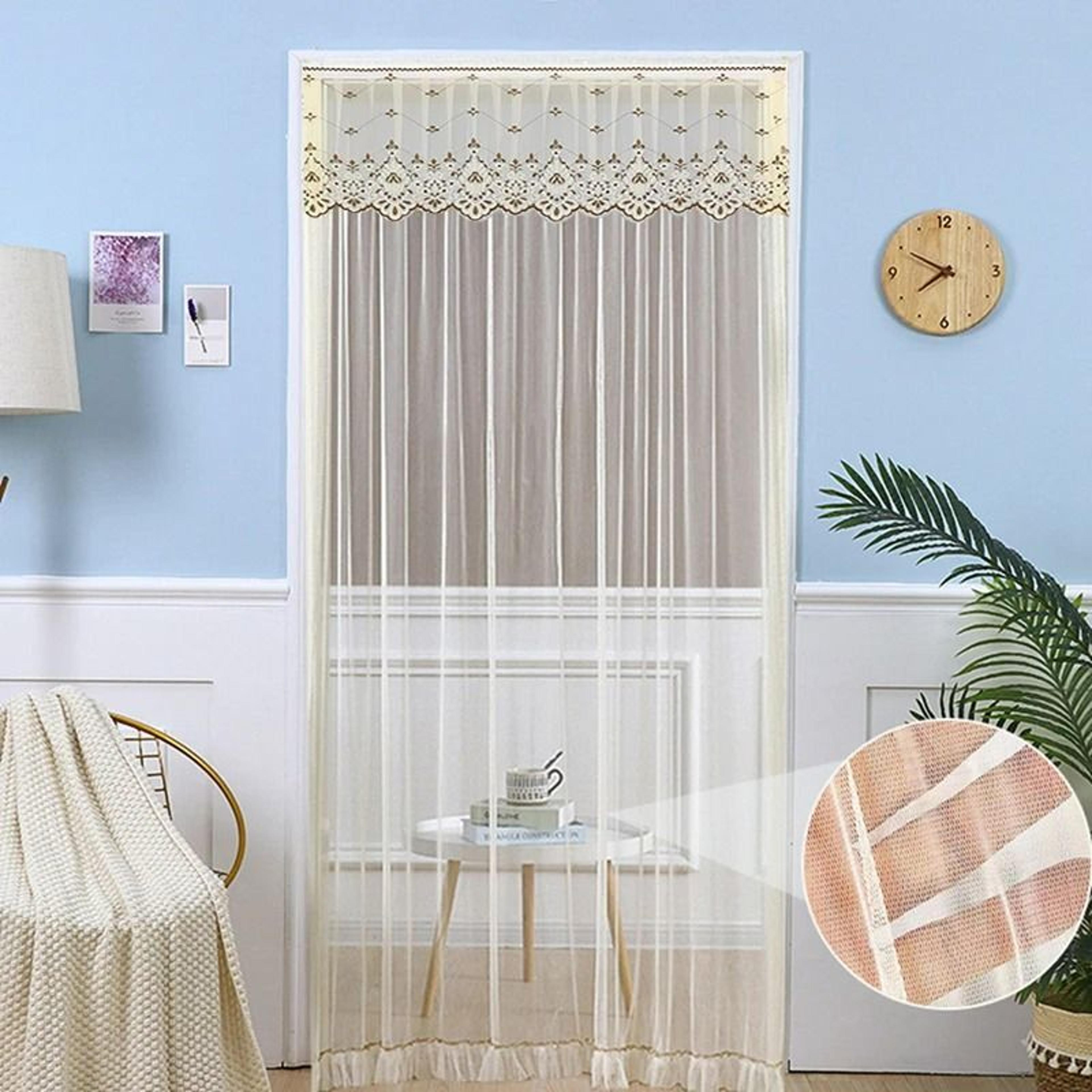 Anti Mosquito Door Curtain Double Layer Lace Gauze Mesh 3