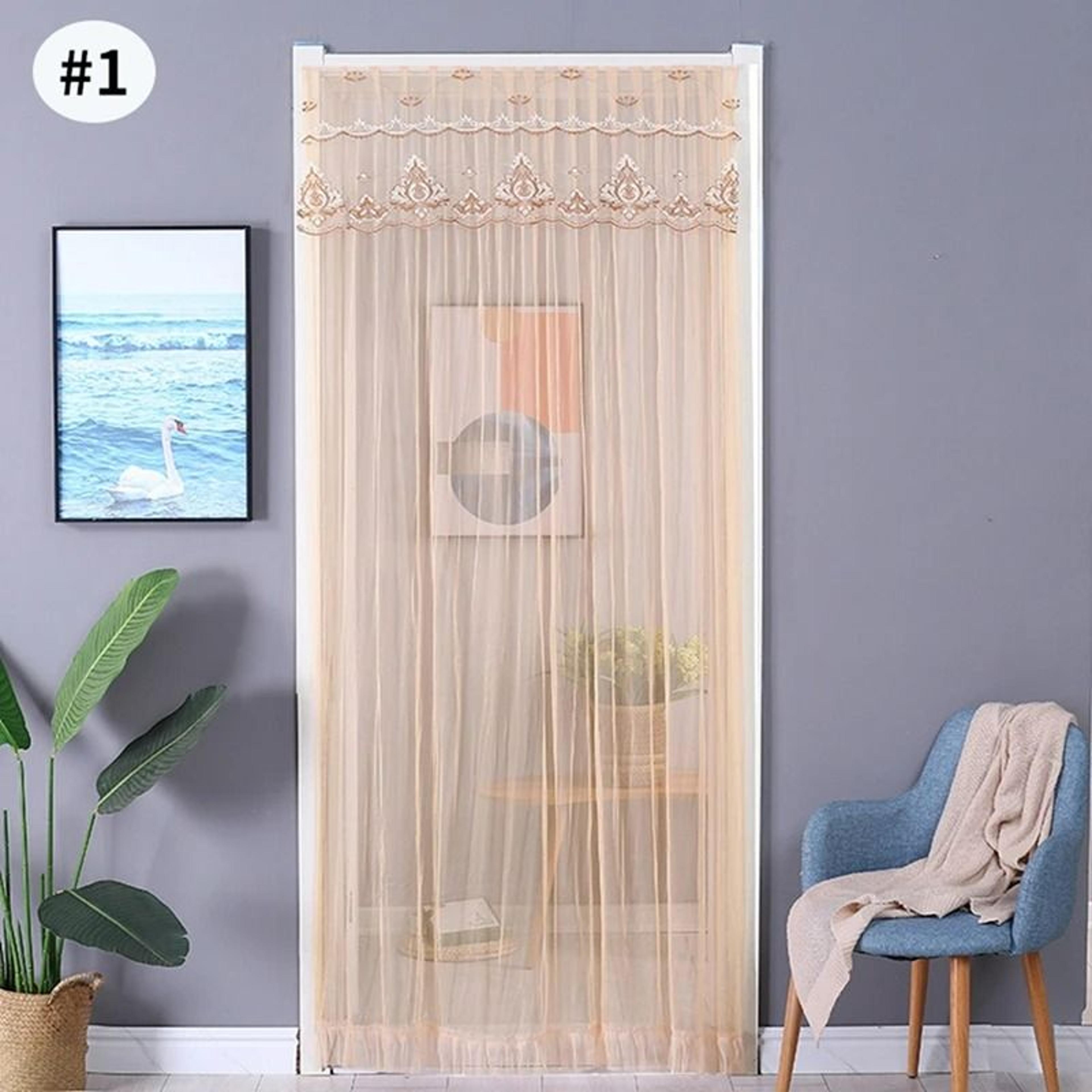 Anti Mosquito Door Curtain Double Layer Lace Gauze Mesh 7