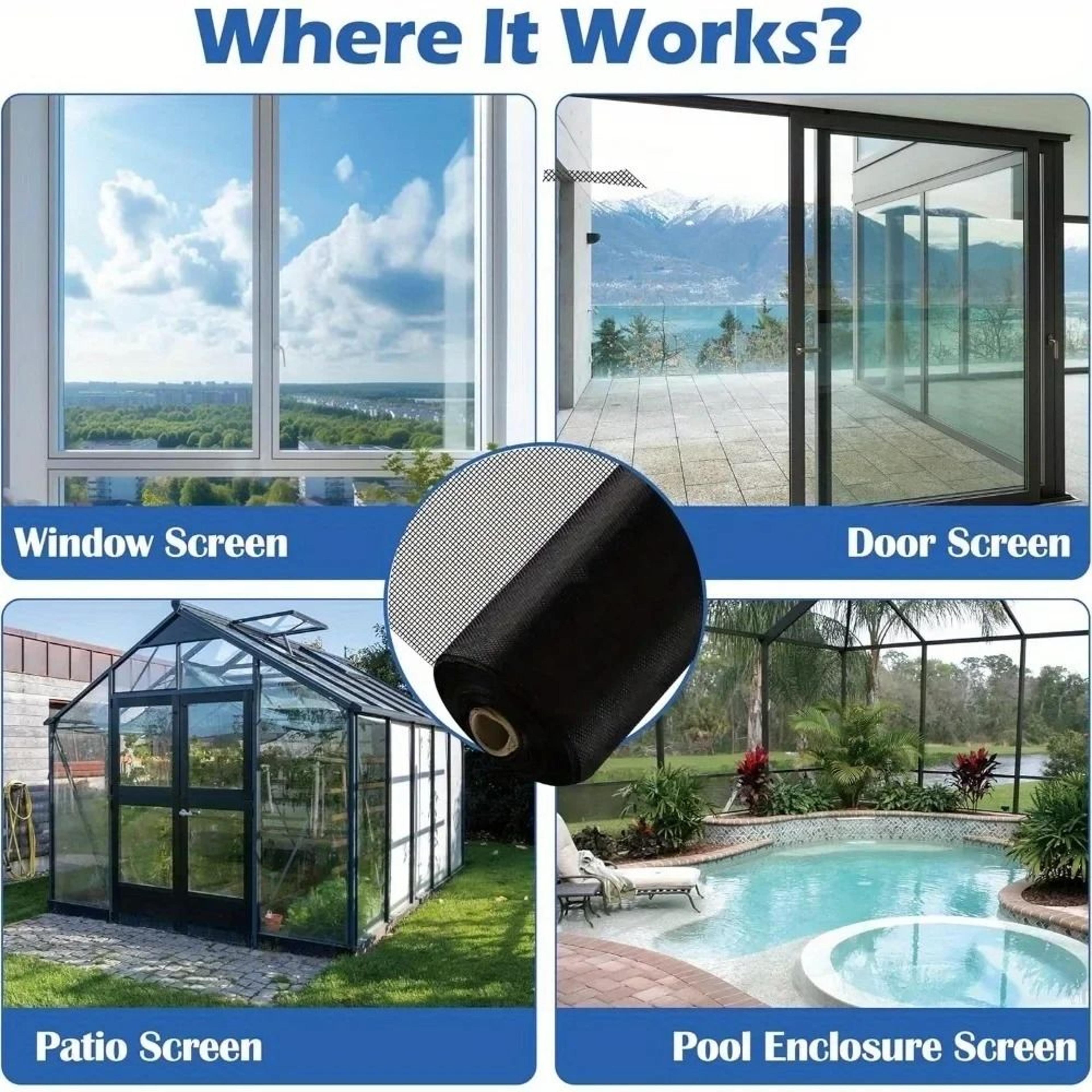 Fiberglass Window Screen Roll  HeavyDuty Pet Protective Mesh 4