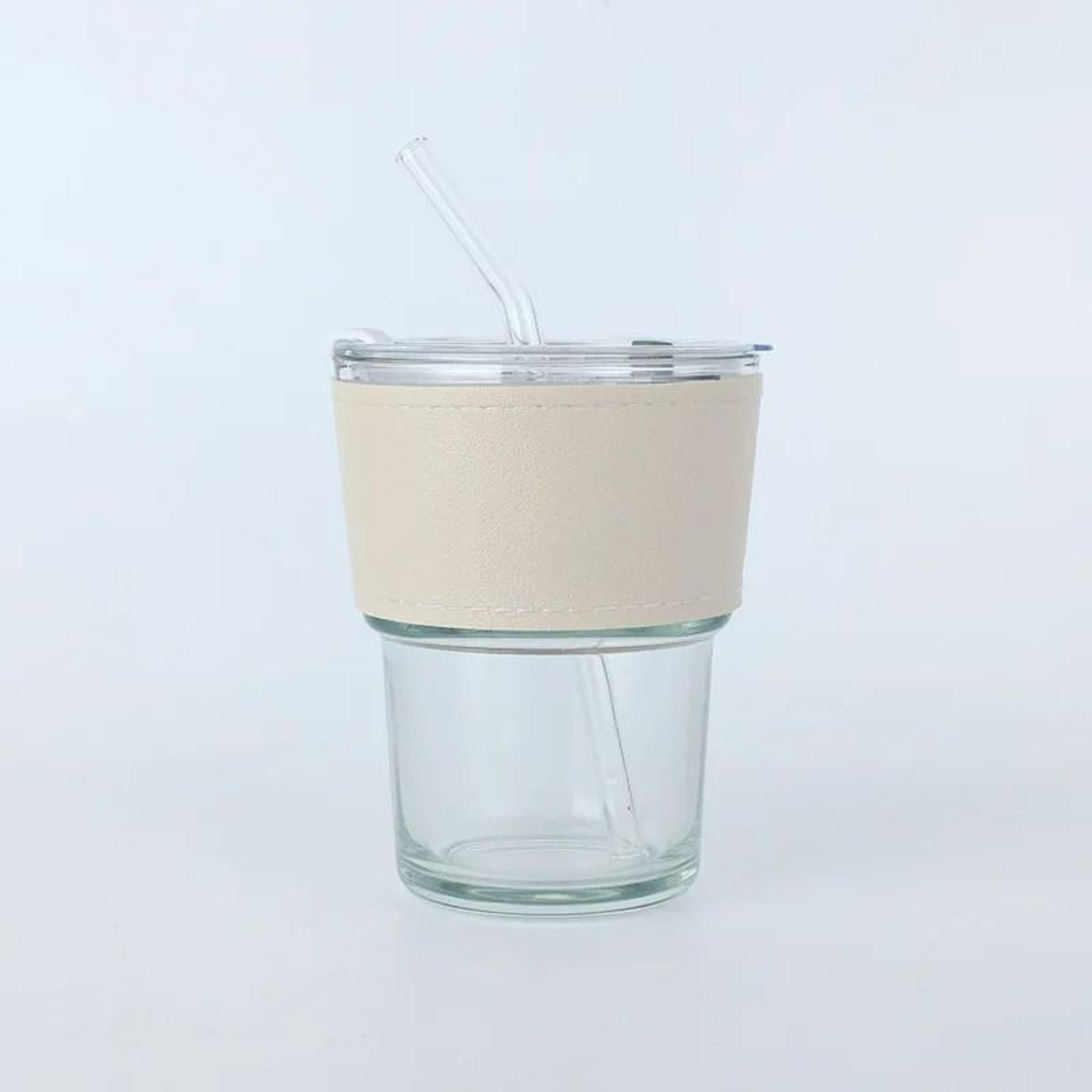 Reusable Glass Sipper Cup With Lid  Straw 5