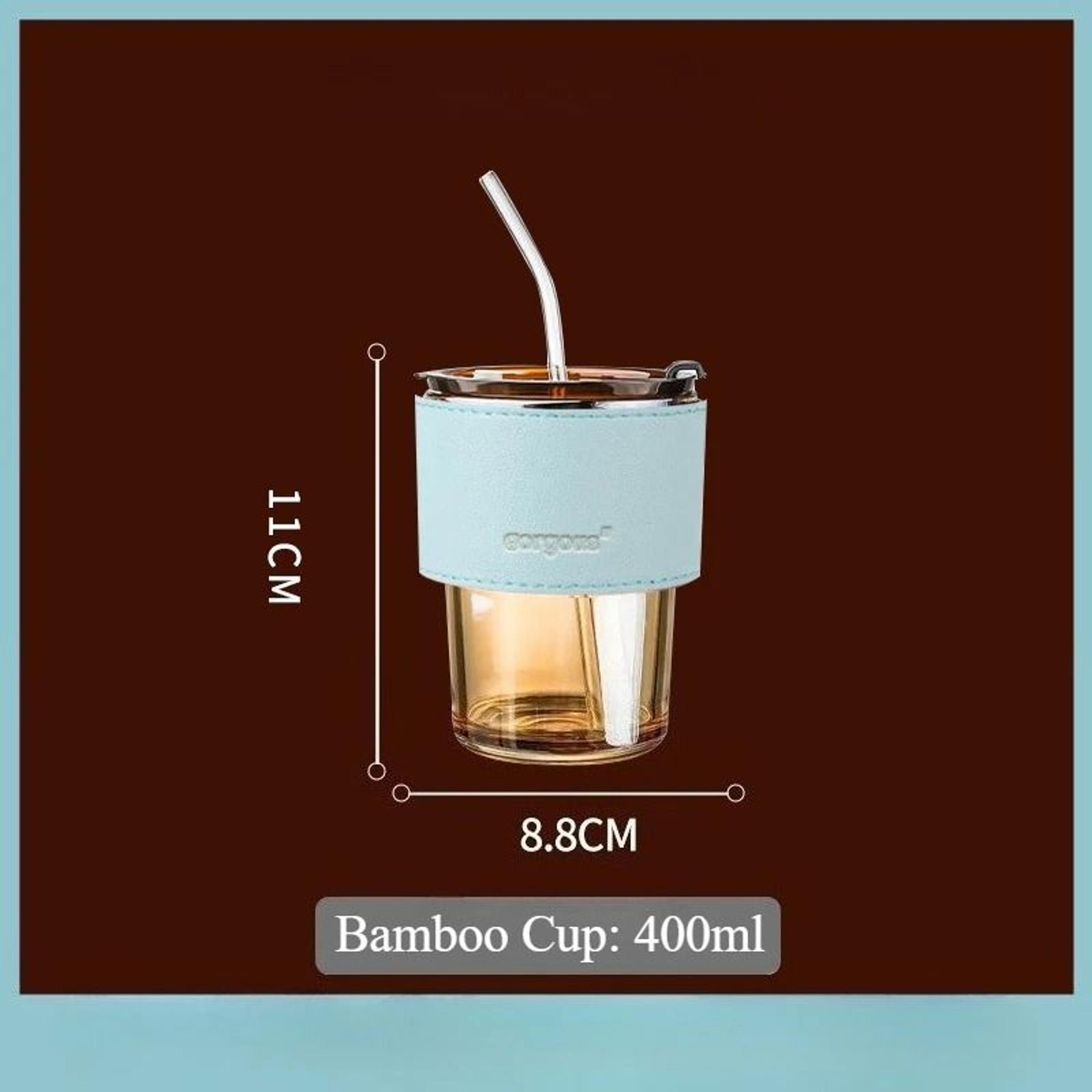 Reusable Glass Sipper Cup With Lid  Straw 18