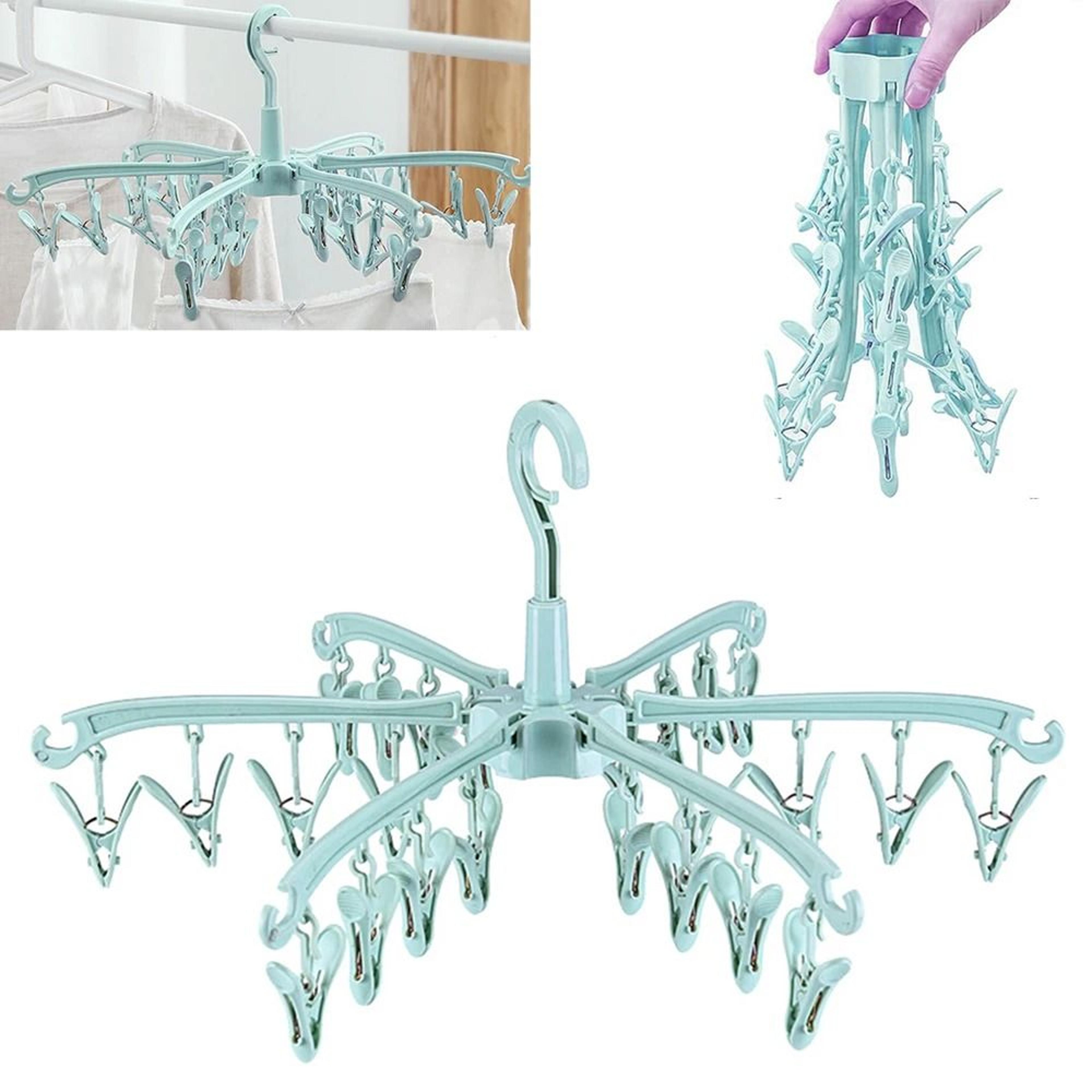 24Clip Folding Rotatable Laundry Drying Rack 1