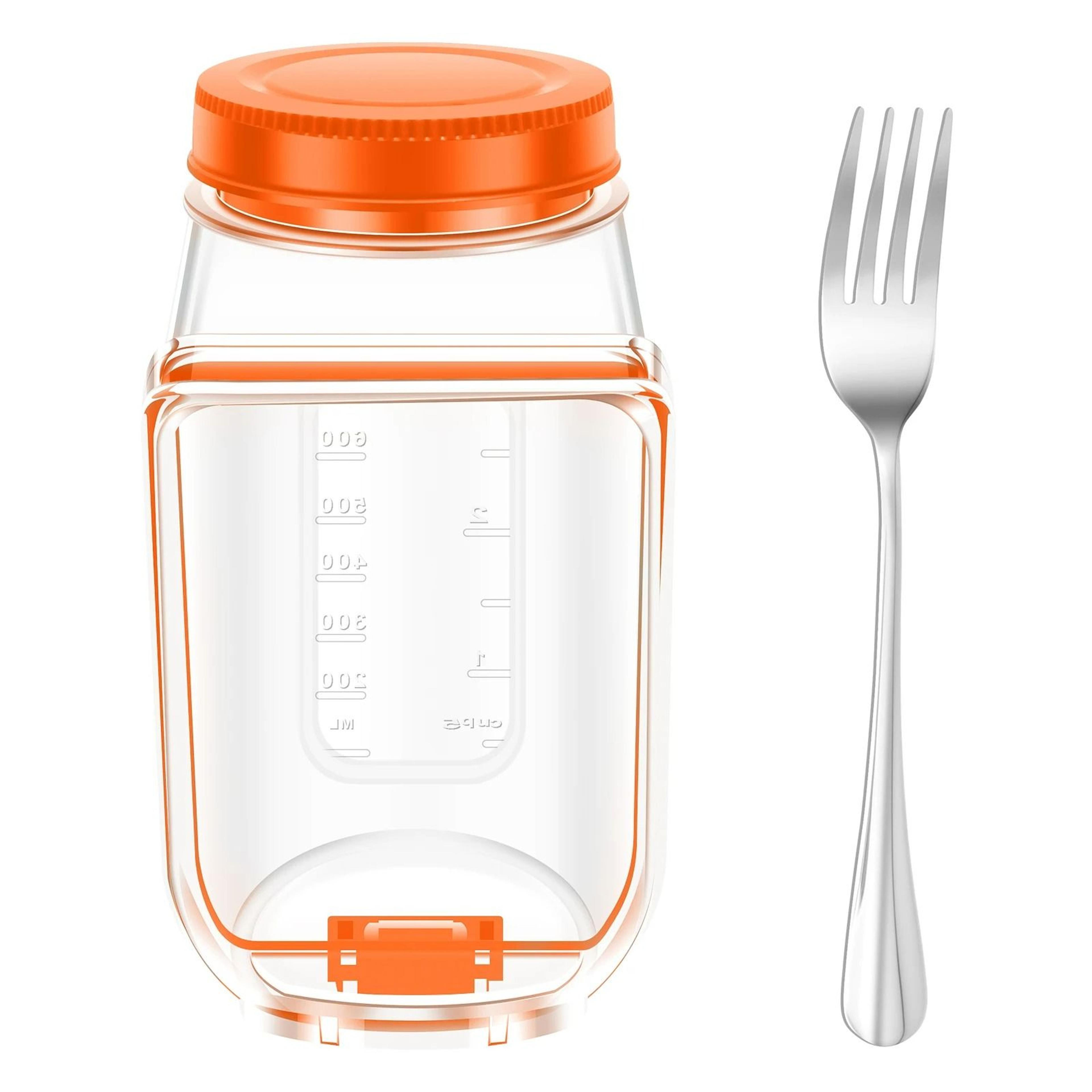 Portable SideOpening Salad Jar With Stainless Steel Fork 8
