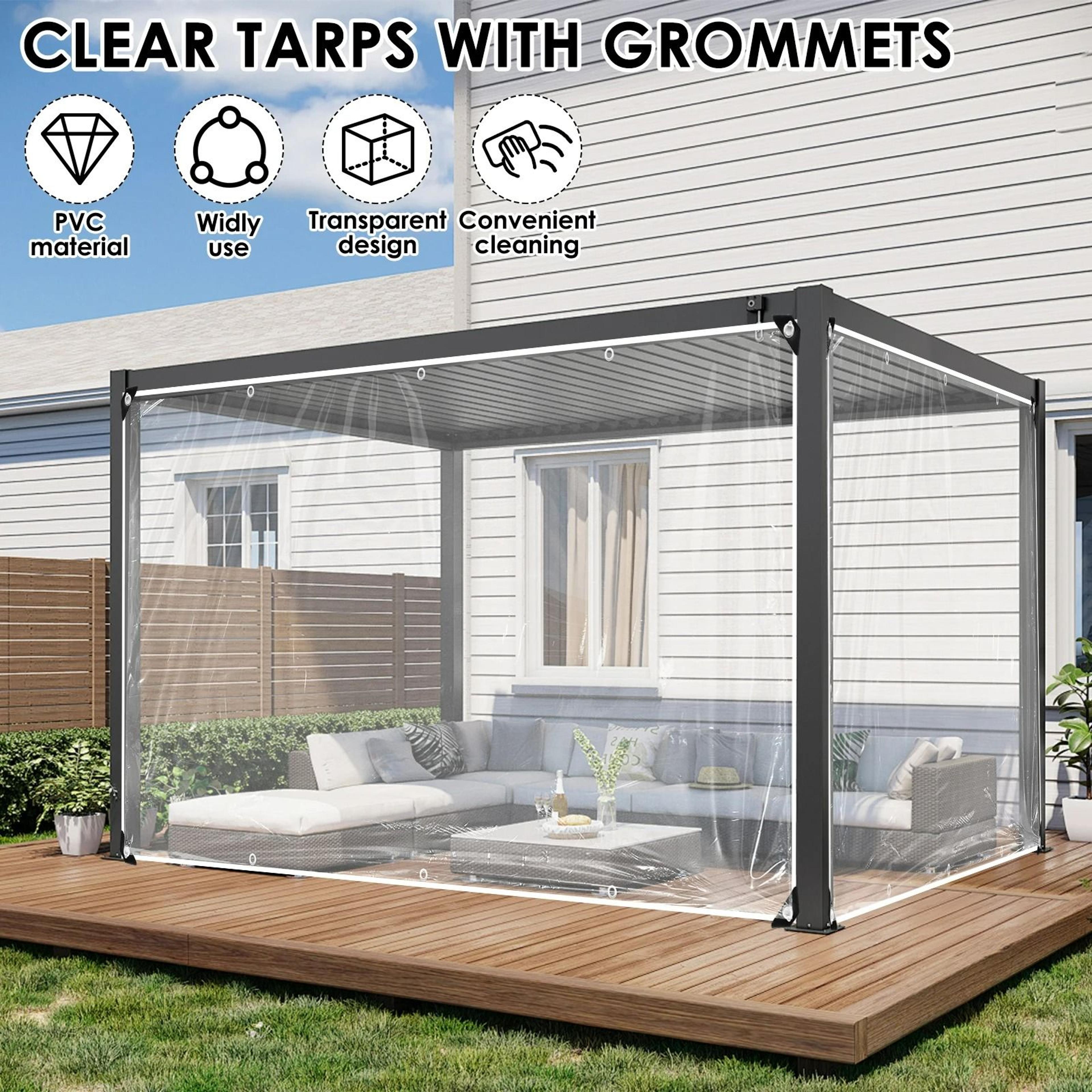 Thickened Waterproof Clear Tarp Cover With Grommets 3