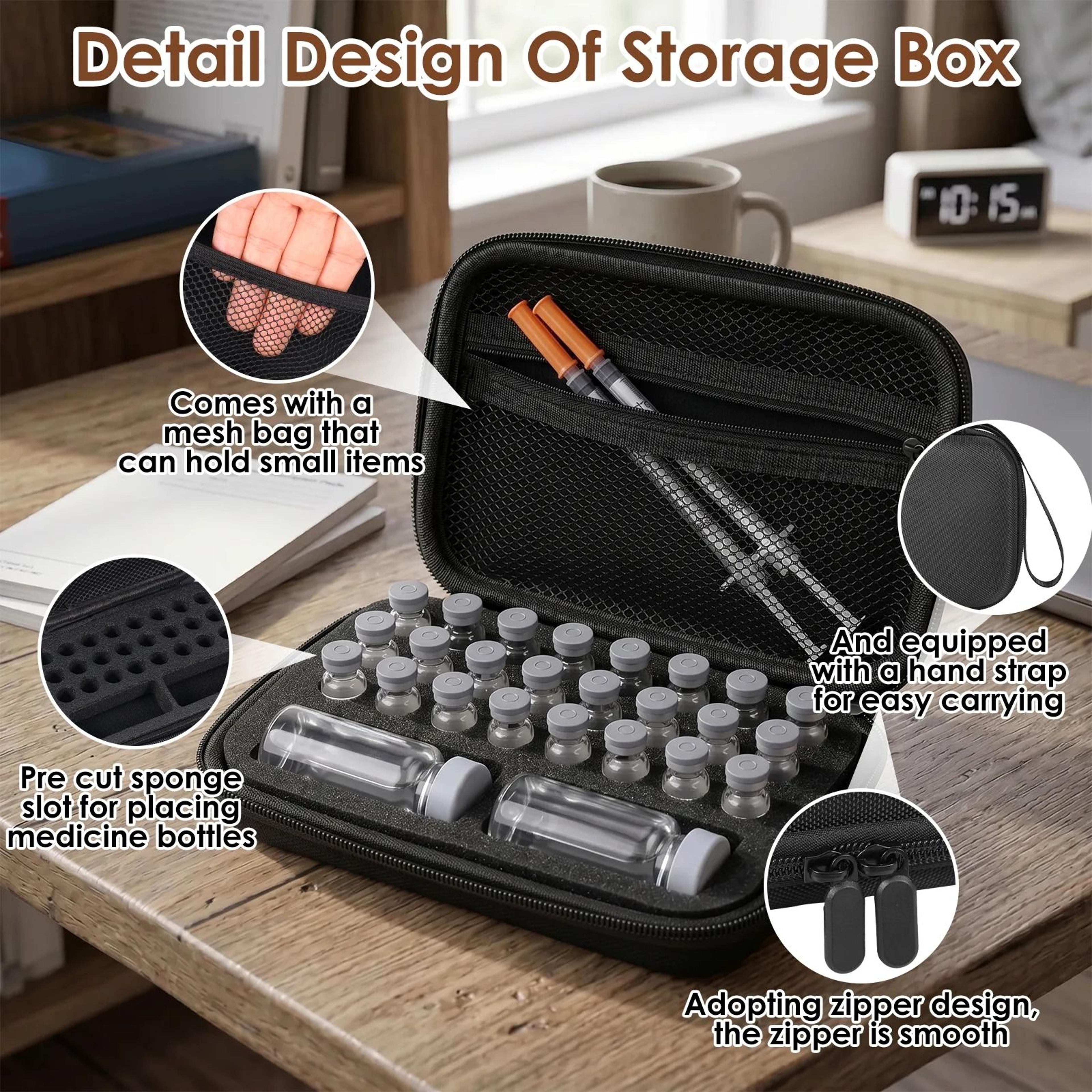 Portable MultiSlot Insulin  Peptide Vial Storage Case 3