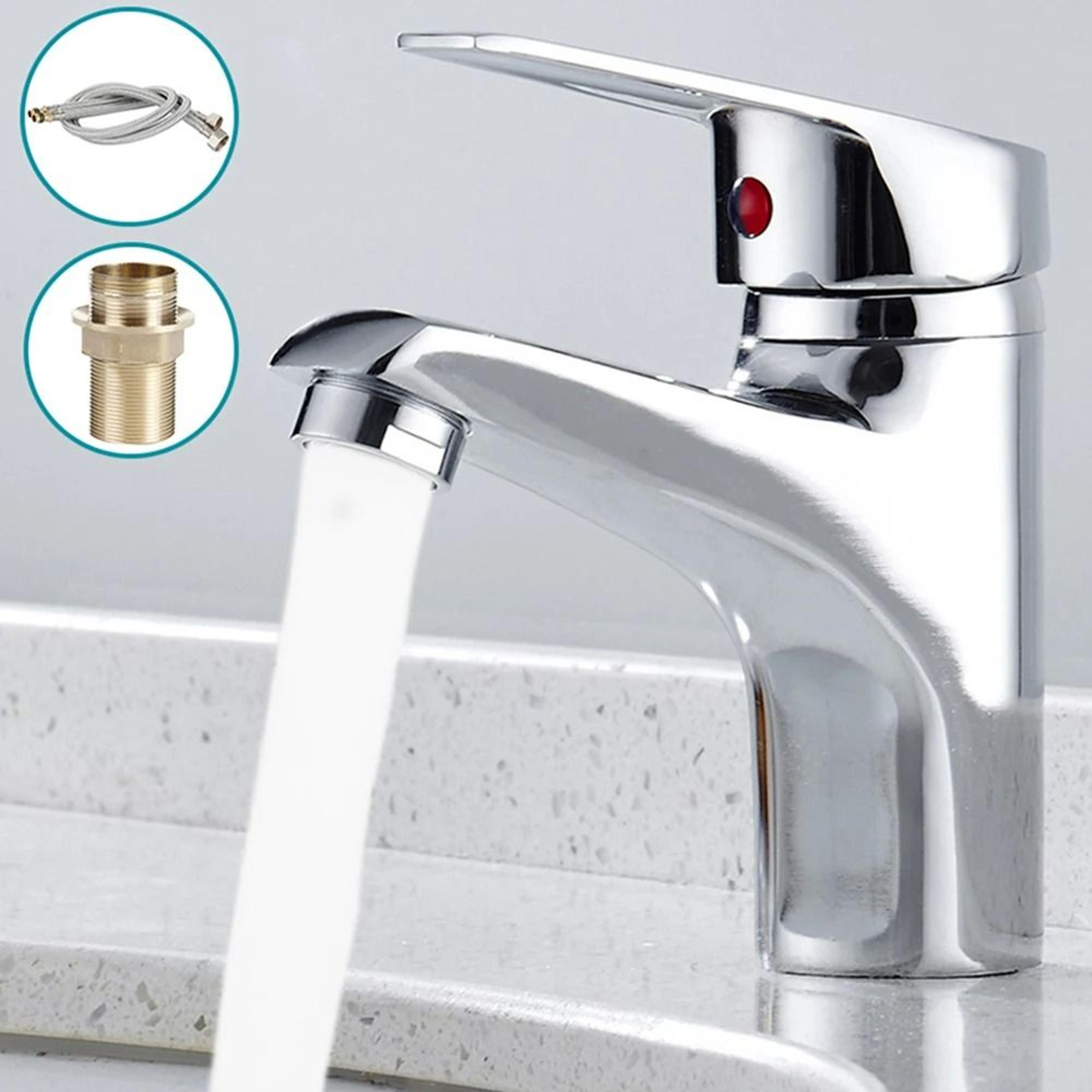 SingleLever DeckMounted Hot  Cold Bathroom Basin Mixer Faucet 1