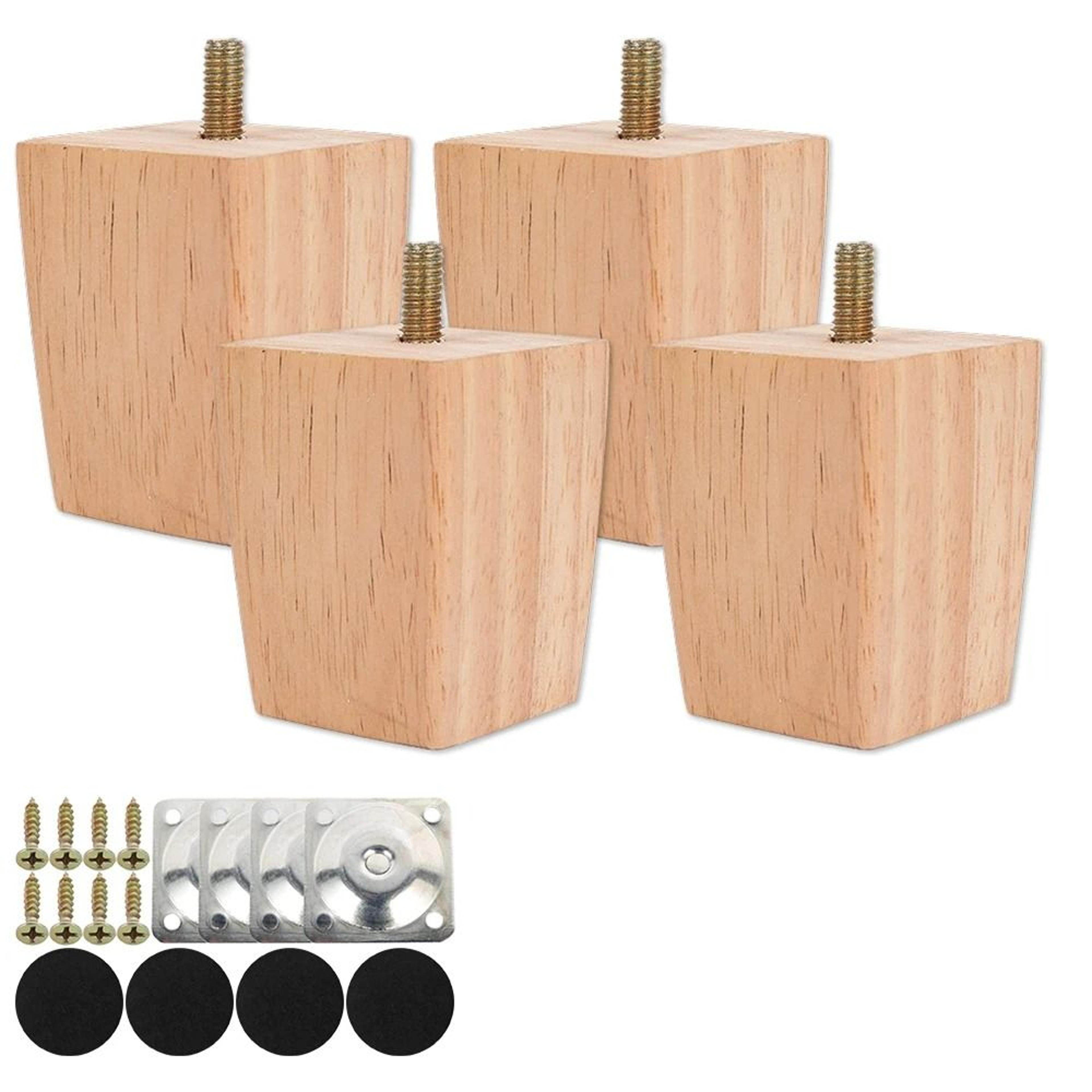 4Piece Solid Wood Square Furniture Replacement Legs Set 8
