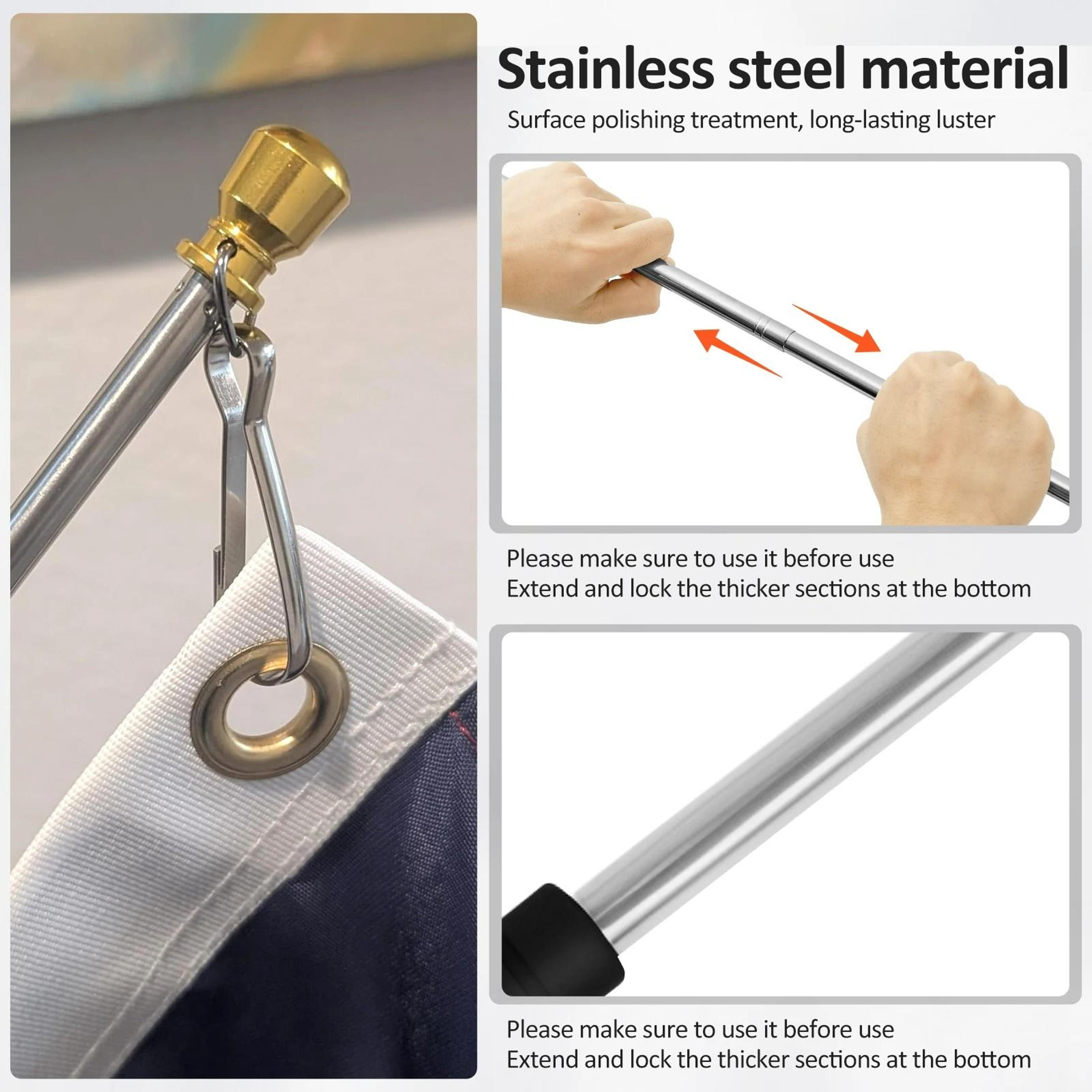 Extendable Stainless Steel Handheld Telescopic Flagpole  Pointer 3