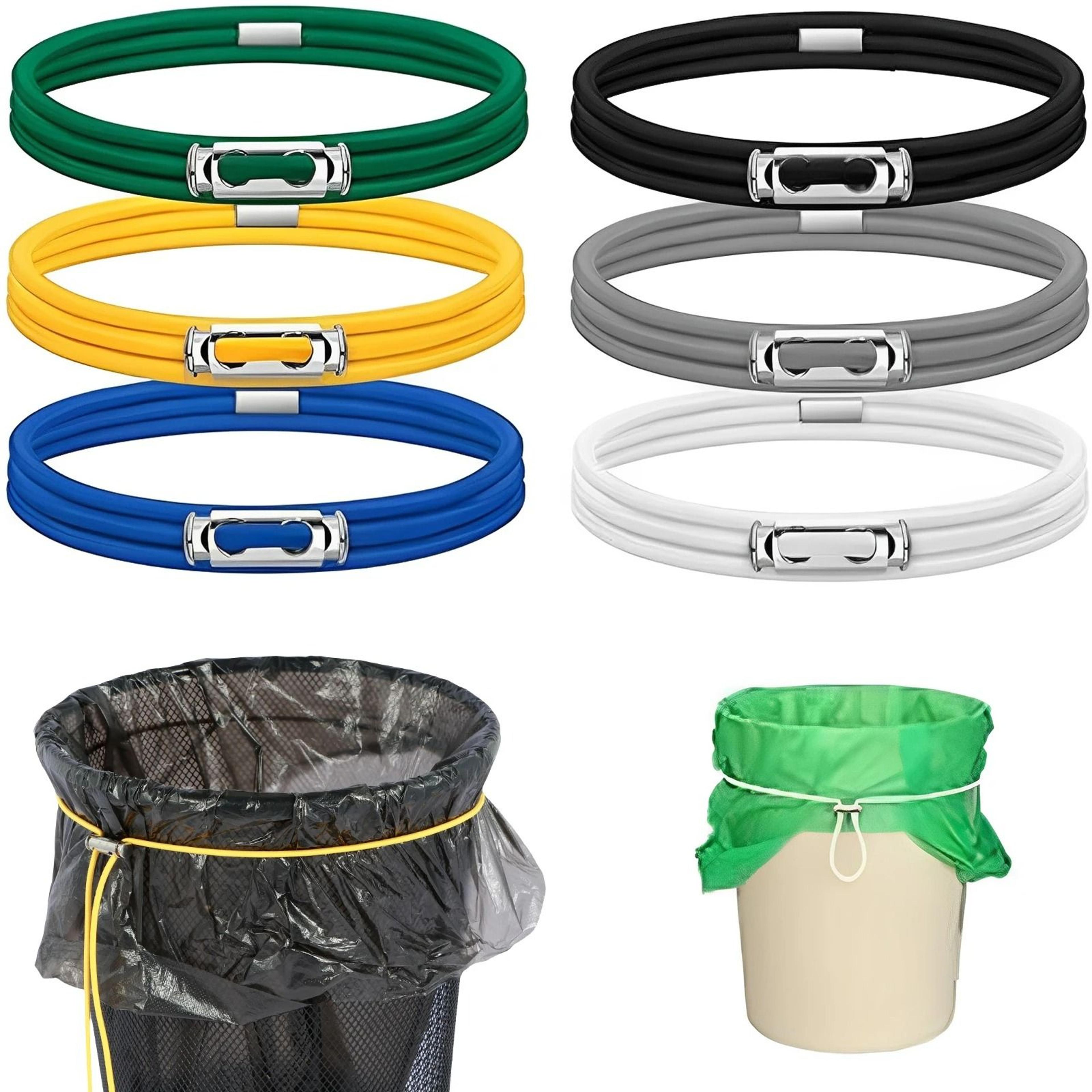 6Piece Adjustable Elastic Rubber Trash Can Bands 1