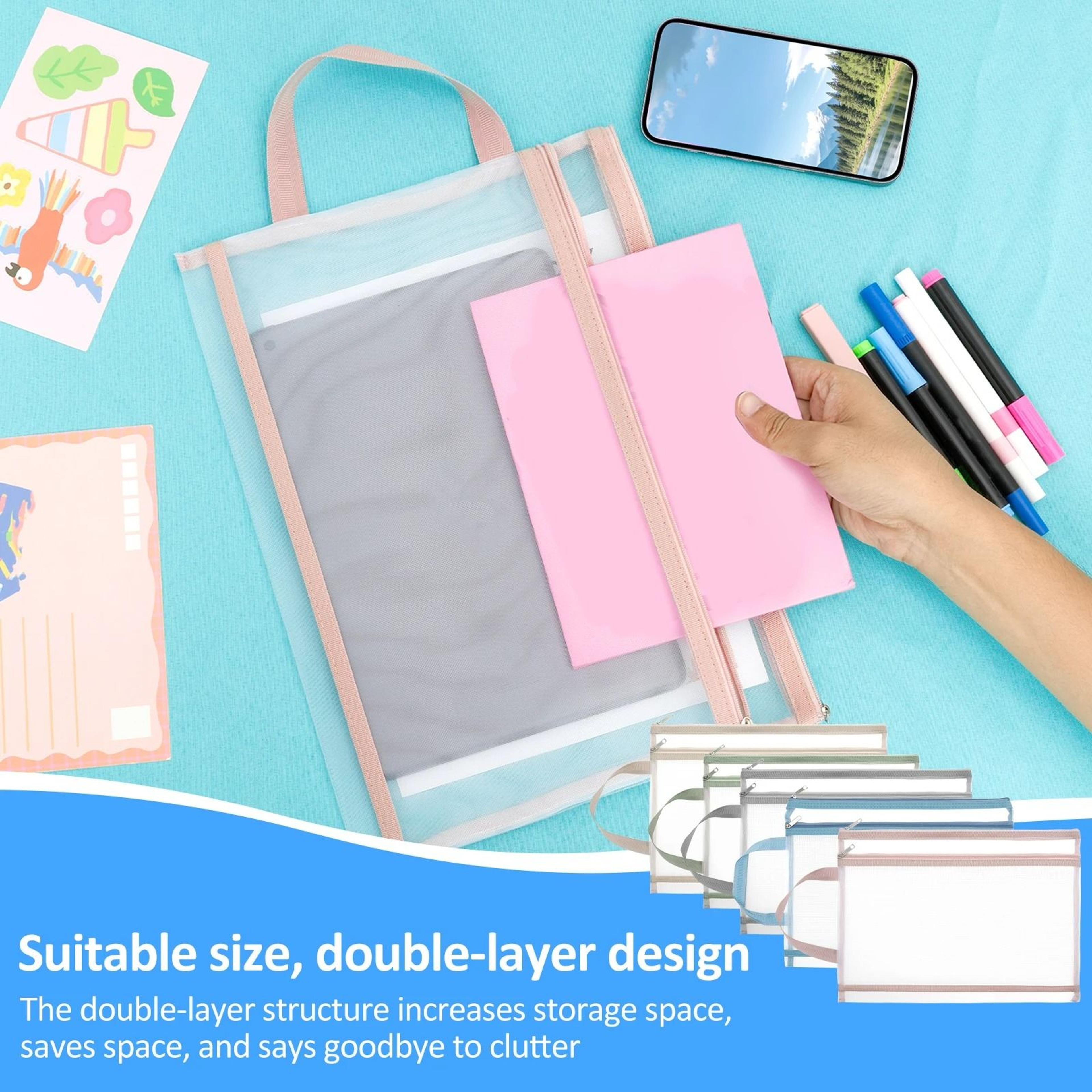 10Piece Double Layer Mesh Zipper File Pouch Set 0