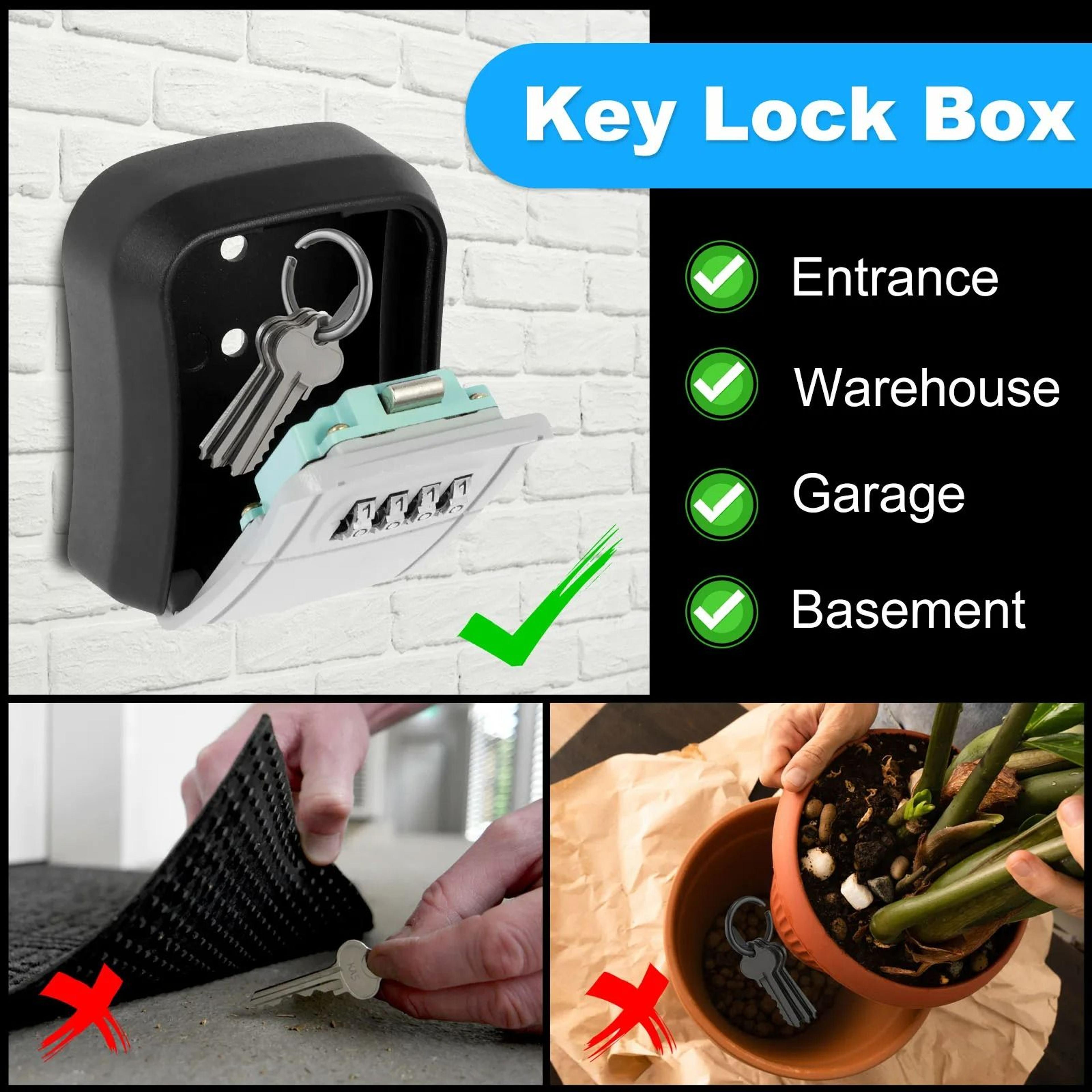 WallMounted Metal 4Digit Combination Key Lock Box 4