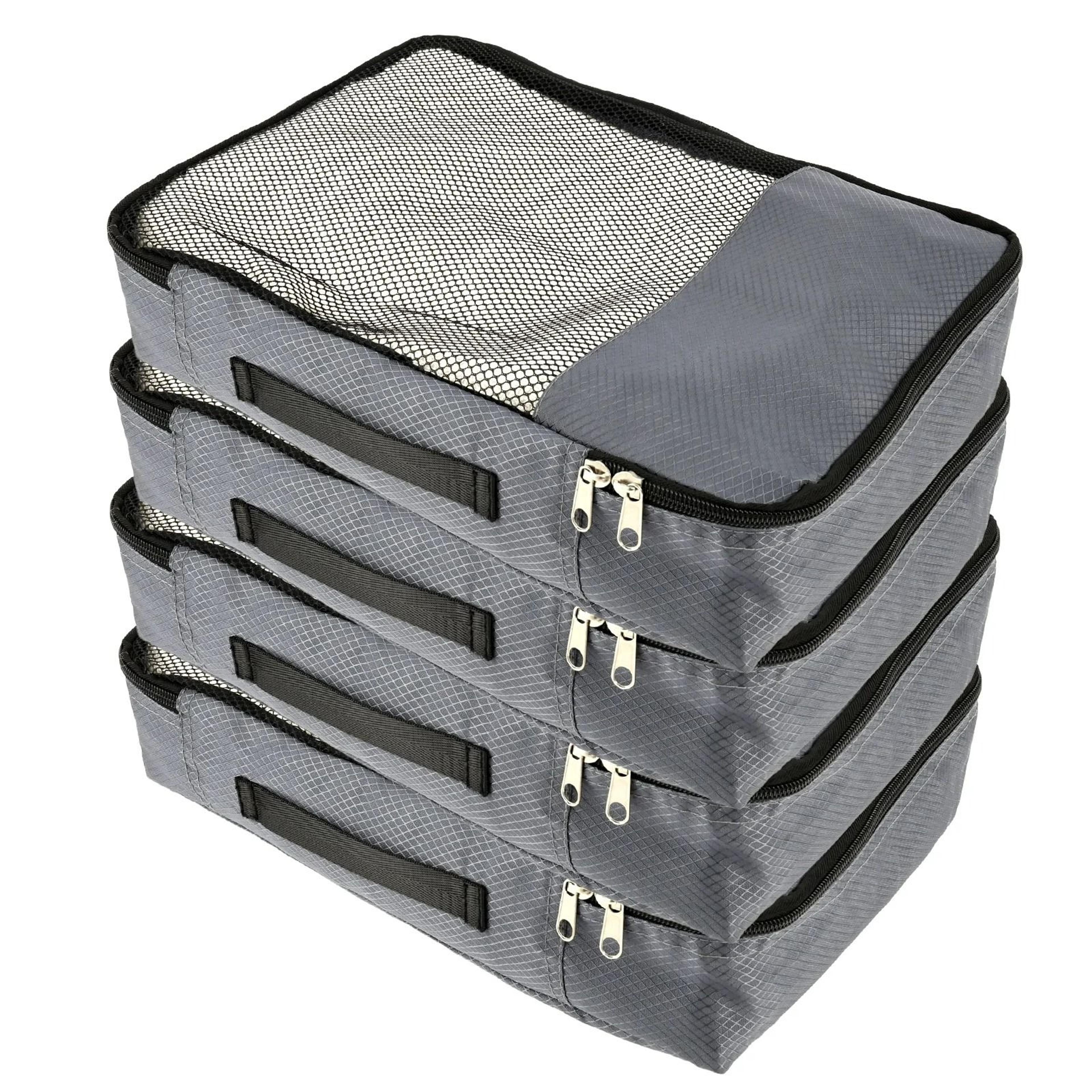 4Piece Travel Compression Packing Cubes Set With Shoe Bag 0