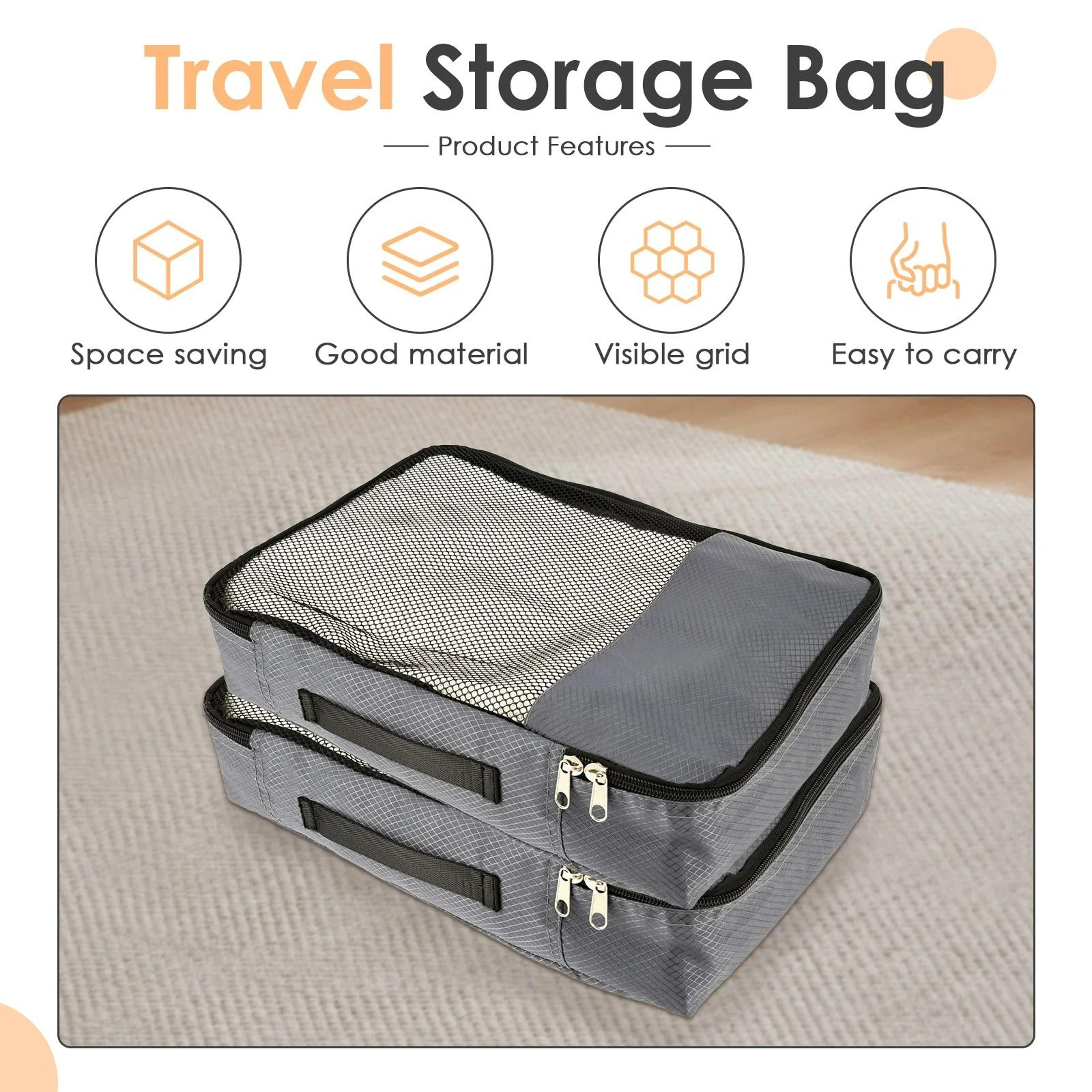 4Piece Travel Compression Packing Cubes Set With Shoe Bag 1