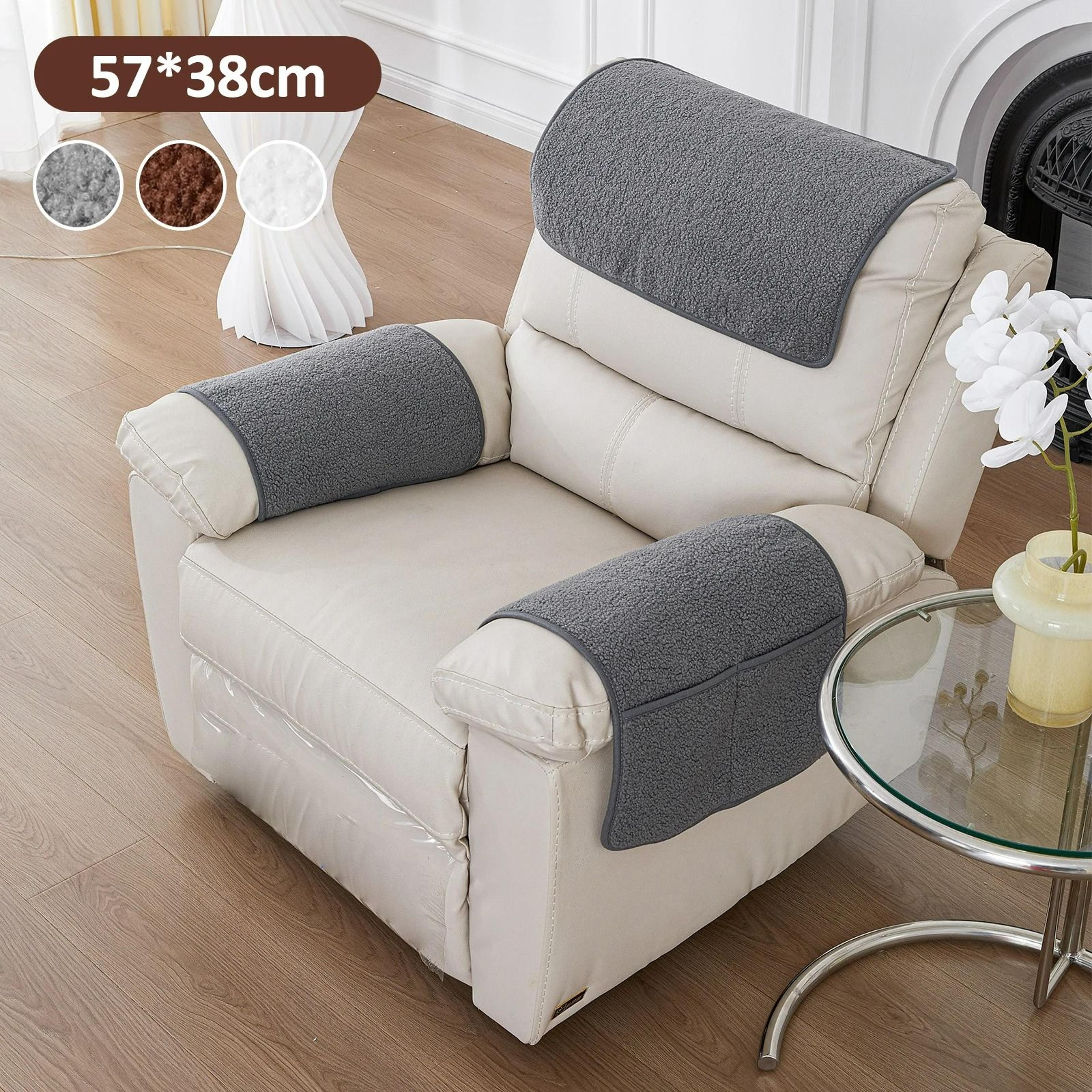3Piece Soft Polyester Recliner Headrest Protector Cover Set 1