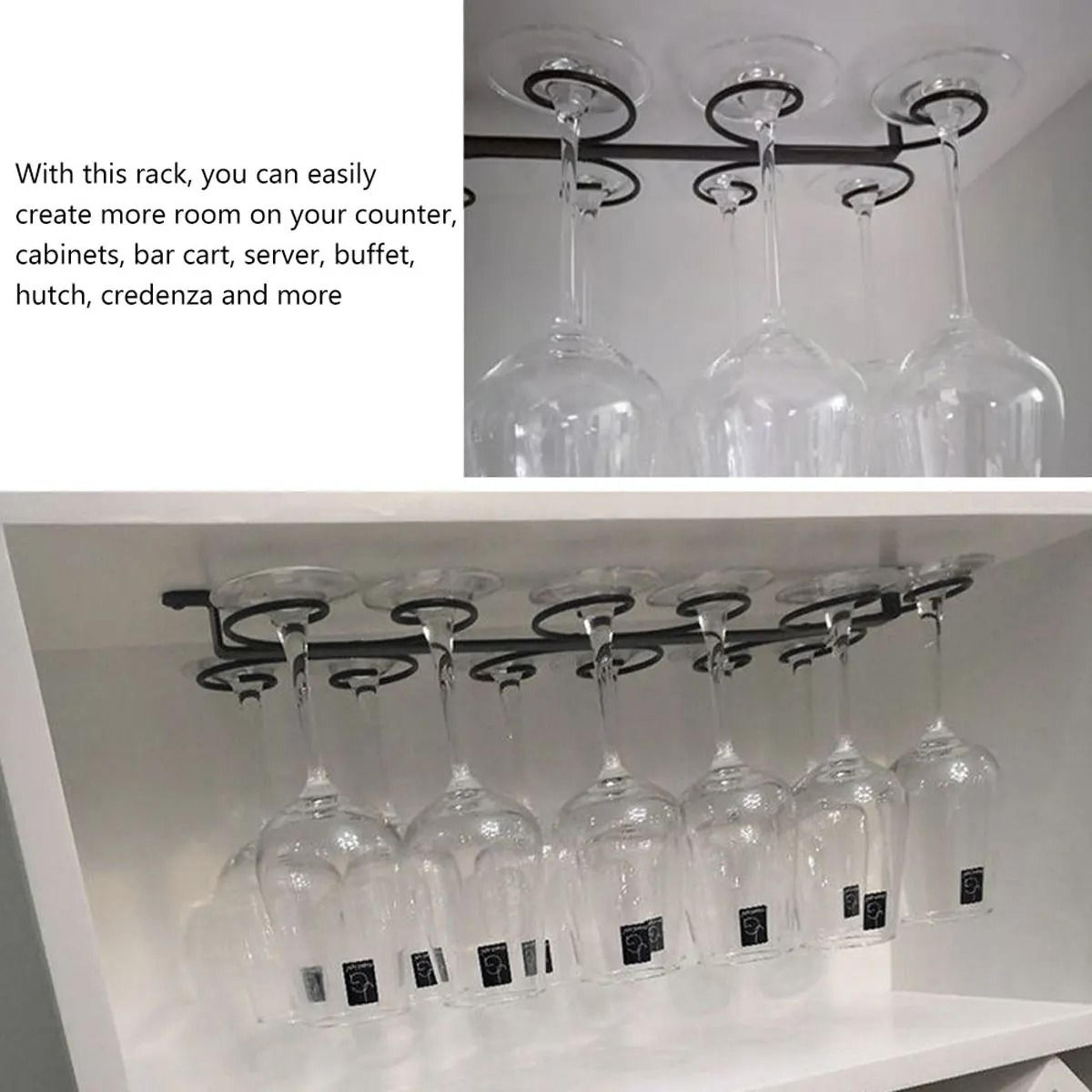 UnderCabinet Metal Wine Glass  Stemware Rack Holder 4