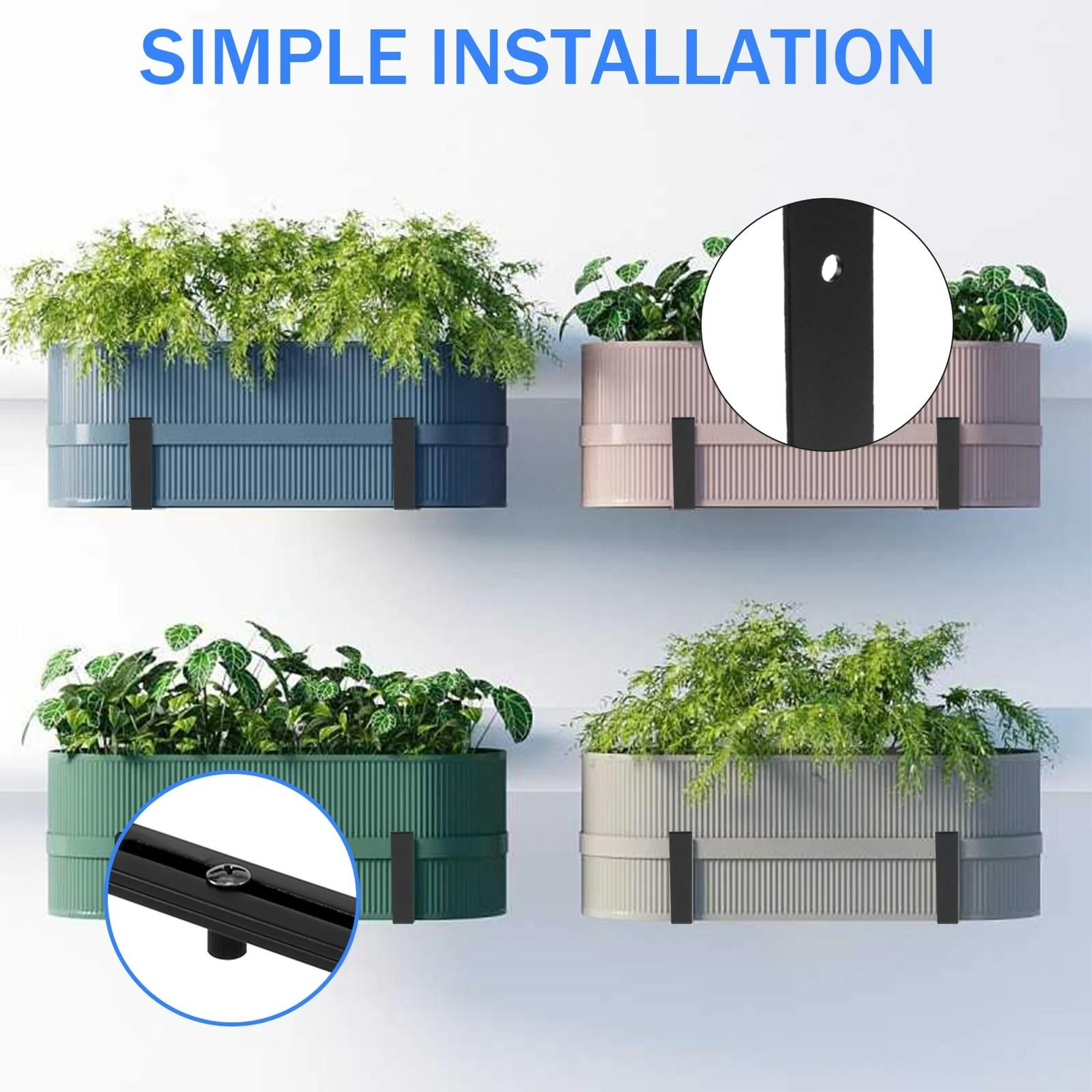 4Pack HeavyDuty Adjustable Metal Flower Box Bracket Set 3