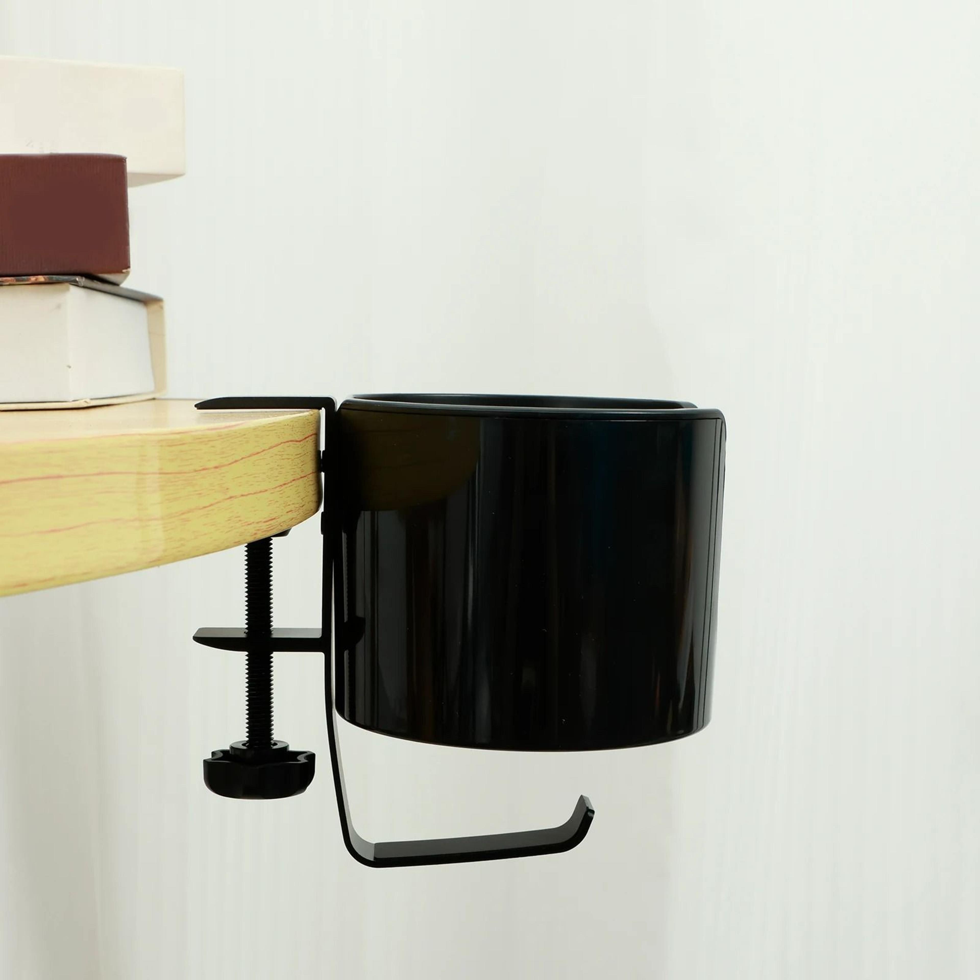 Universal Adjustable ClampOn Desk Cup Holder With Storage Hook 3