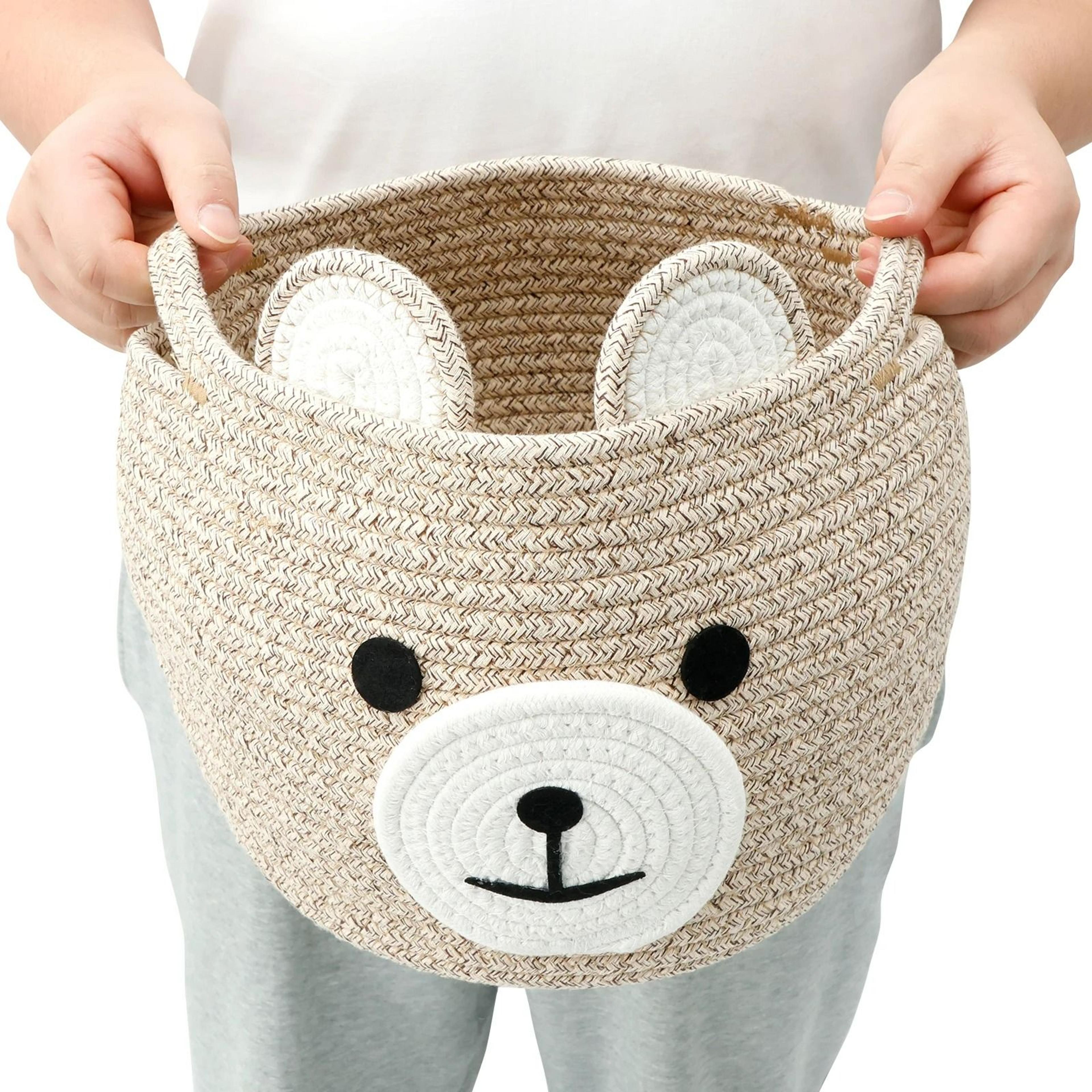 Cute Bear Cotton Rope Storage Basket  Toy Organizer 1