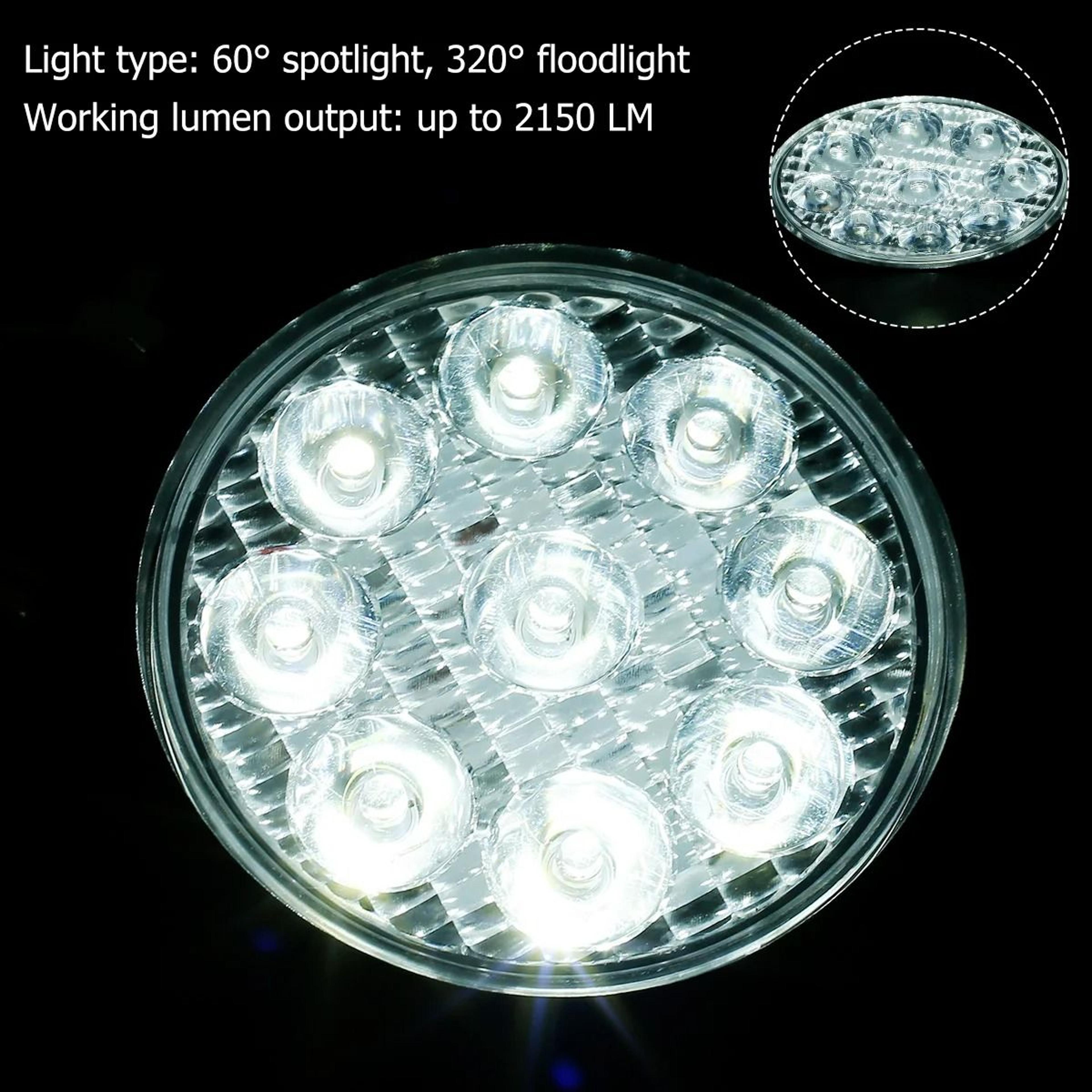 2Pack 480W 6000K Round OffRoad LED Work Lights 5000LM 2
