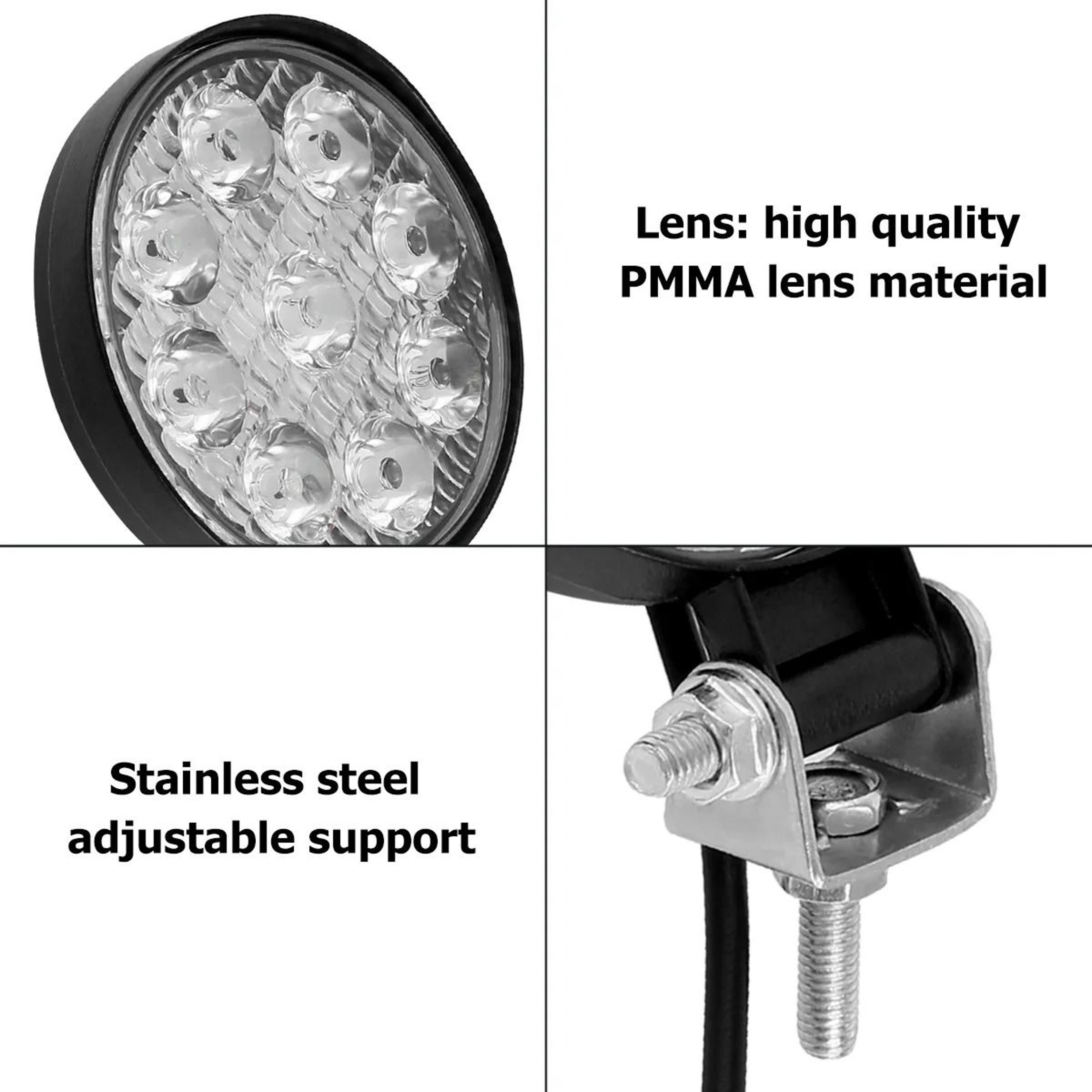 2Pack 480W 6000K Round OffRoad LED Work Lights 5000LM 4
