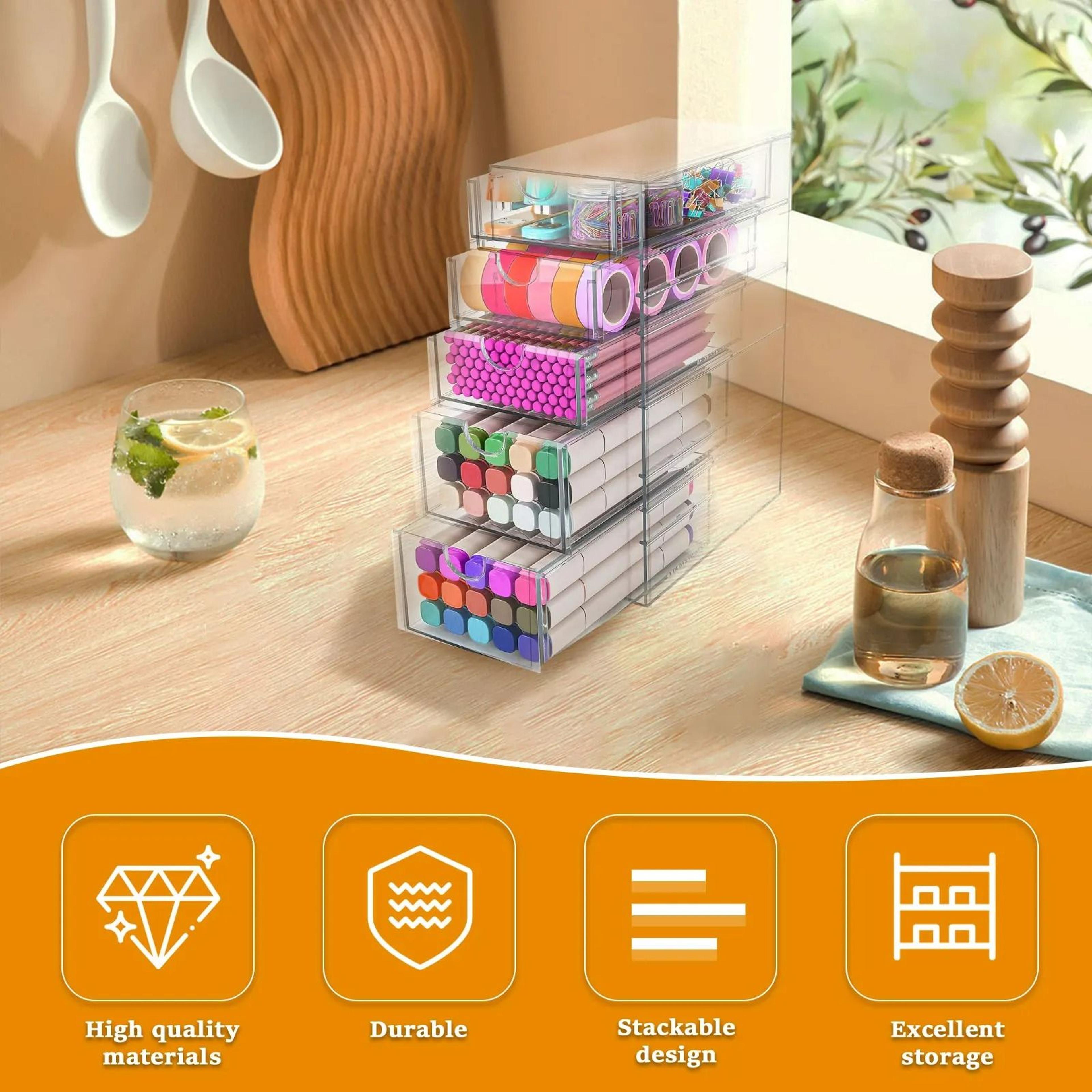 Clear Acrylic Tiered Drawer Organizer  Desktop Storage Box 3