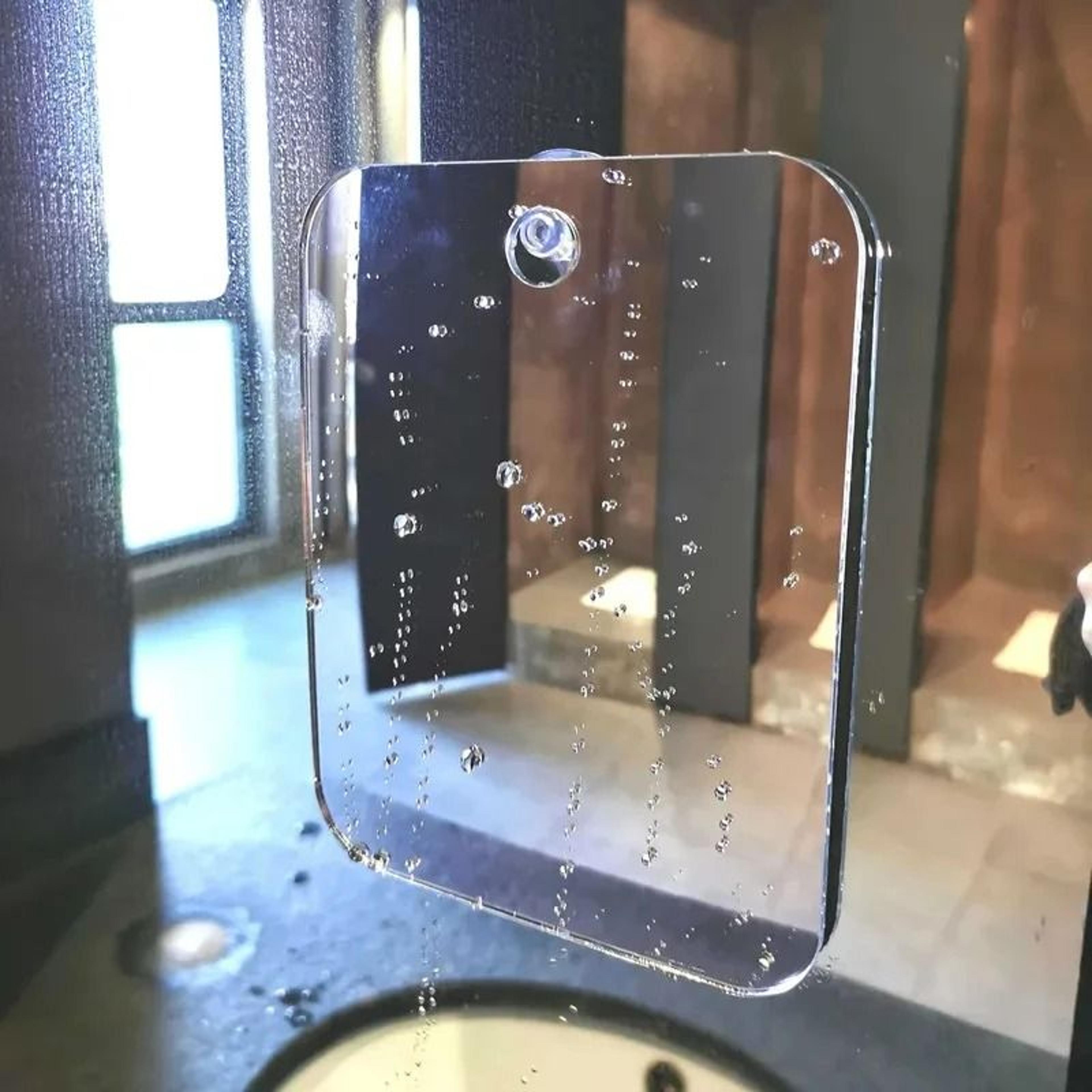 Acrylic Fogless Shower Mirror With Wall Suction Cup 5
