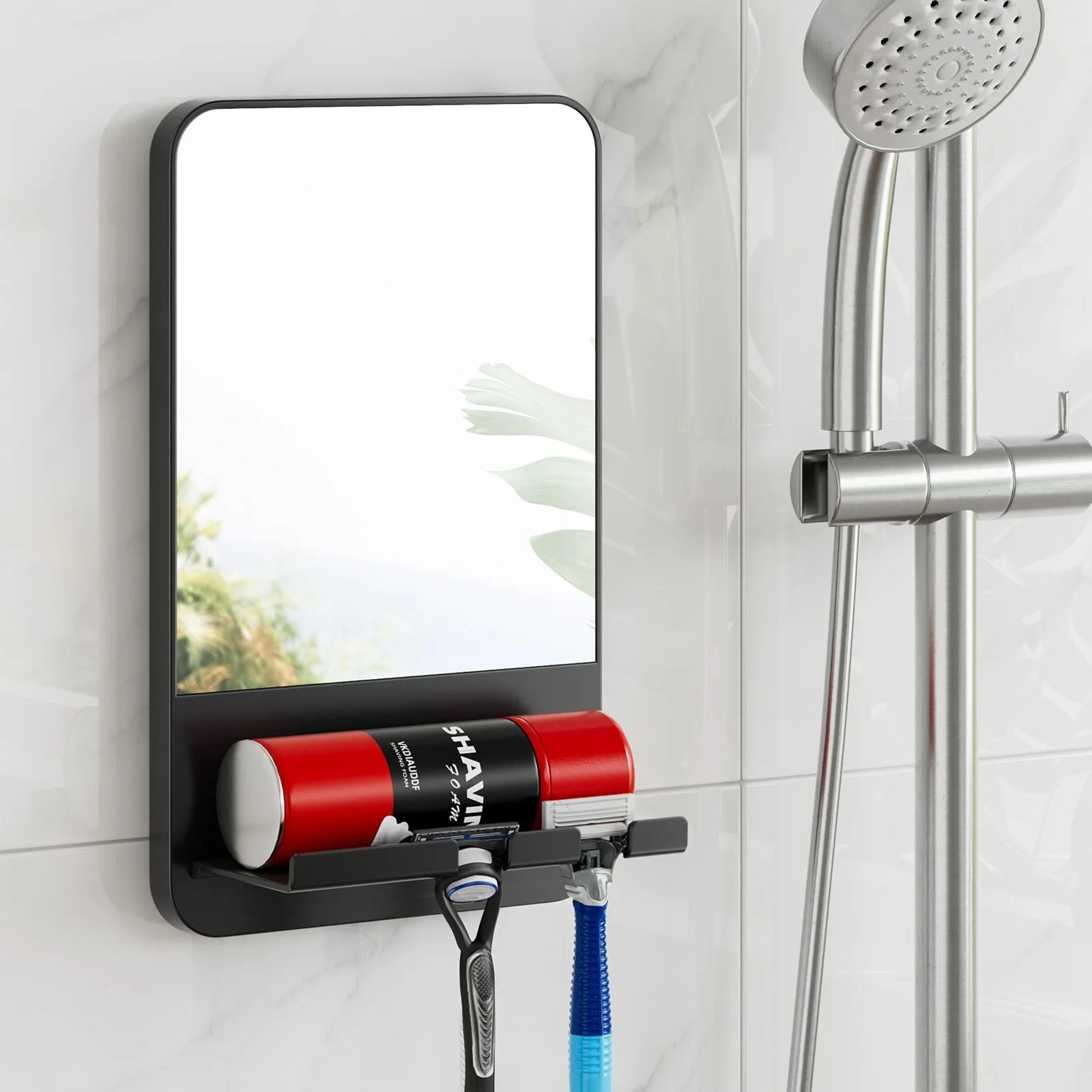 Fogless Shower Mirror With Razor Holder  Vacuum Suction Cup 1
