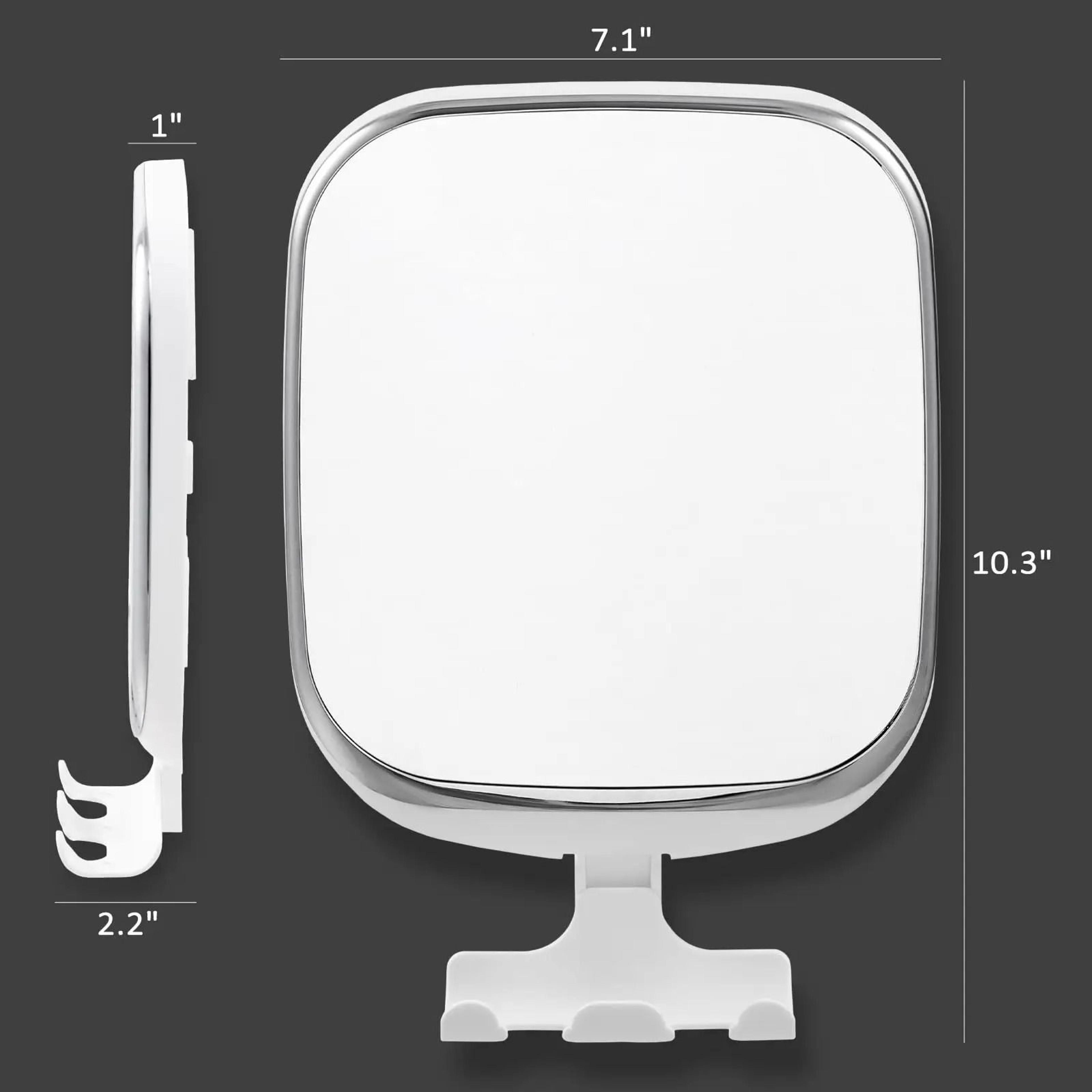 Round Acrylic Fogless Shower Mirror With Storage Holder  Suction Cup 5