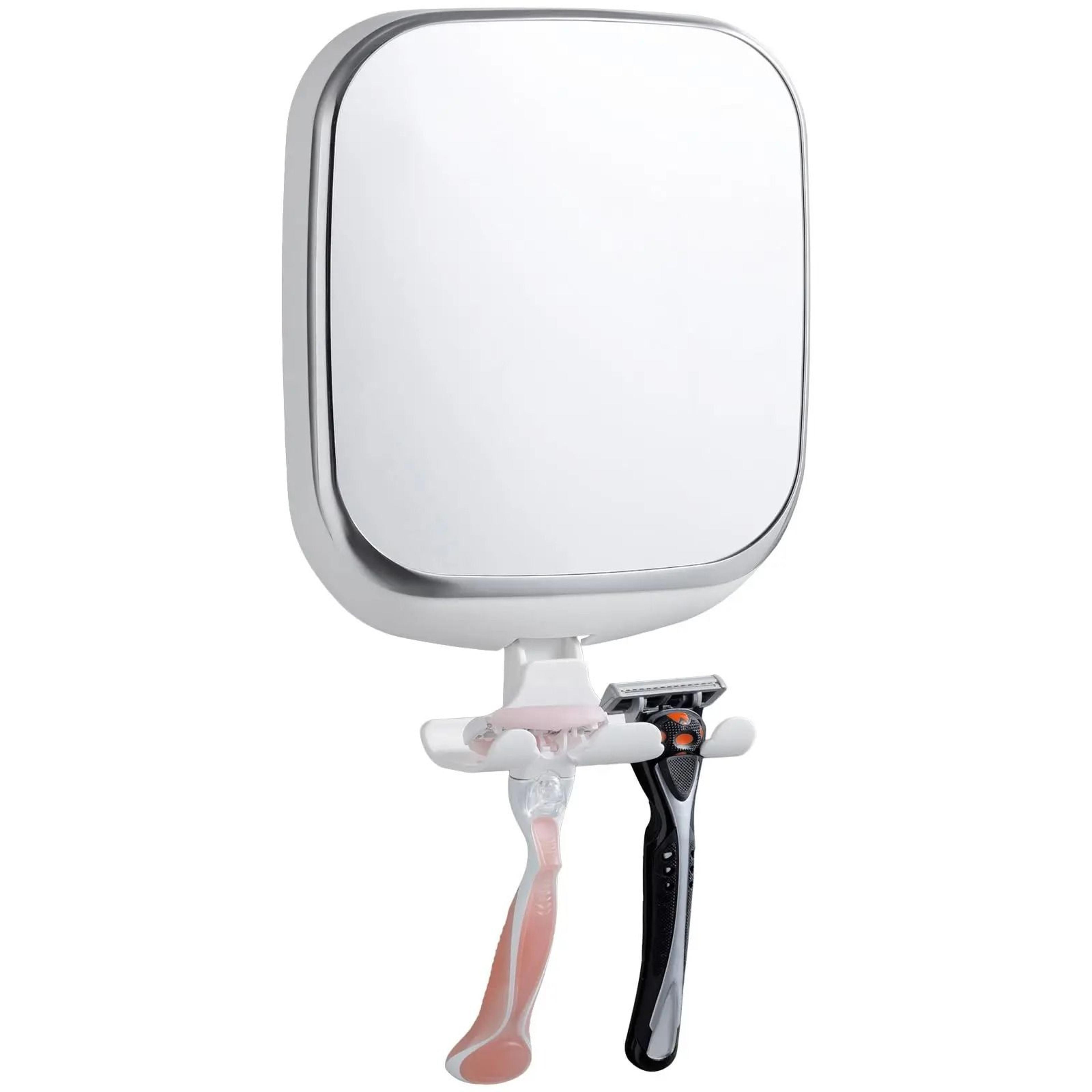 Round Acrylic Fogless Shower Mirror With Storage Holder  Suction Cup 6