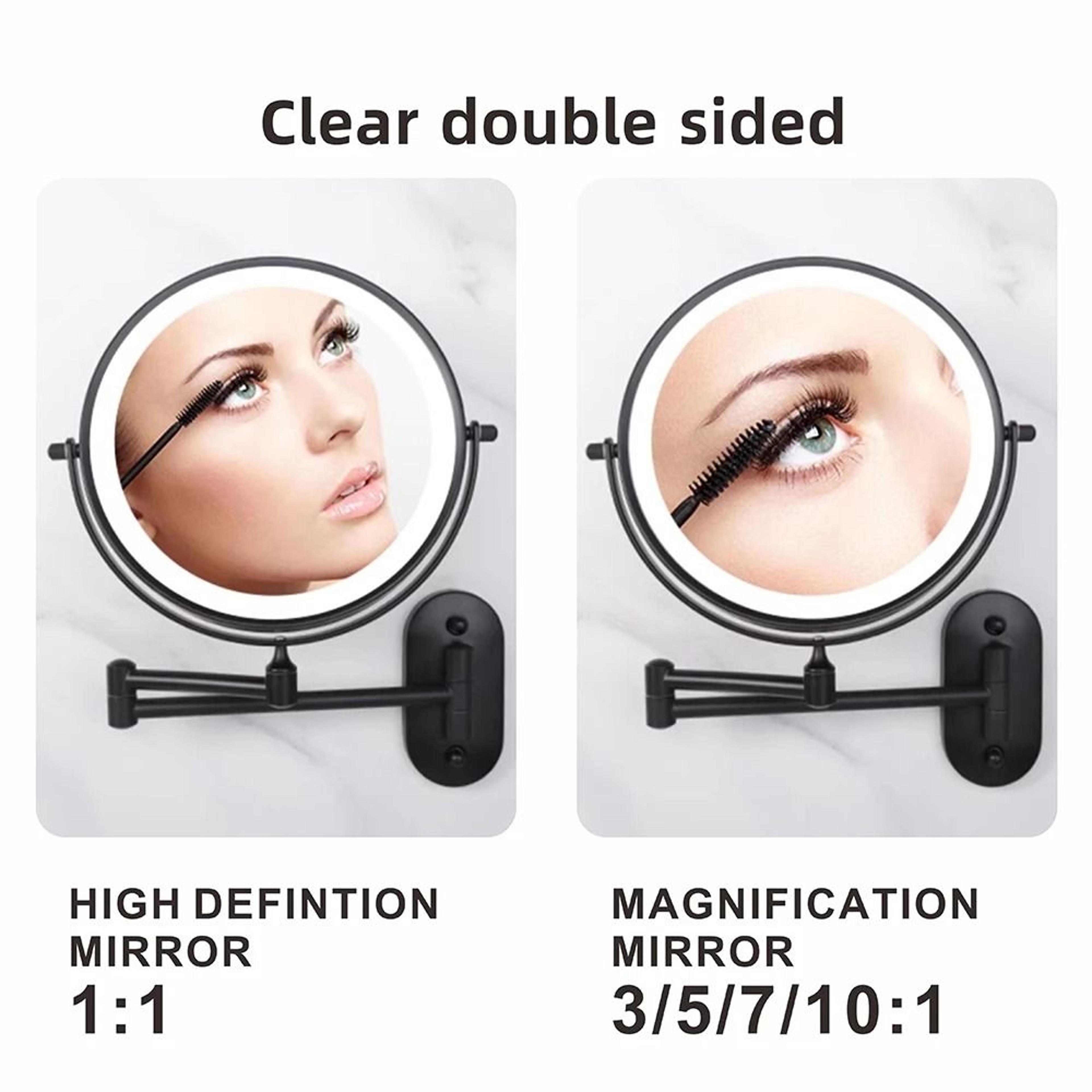 8Inch WallMounted Lighted Makeup Mirror With 10x Magnification 4