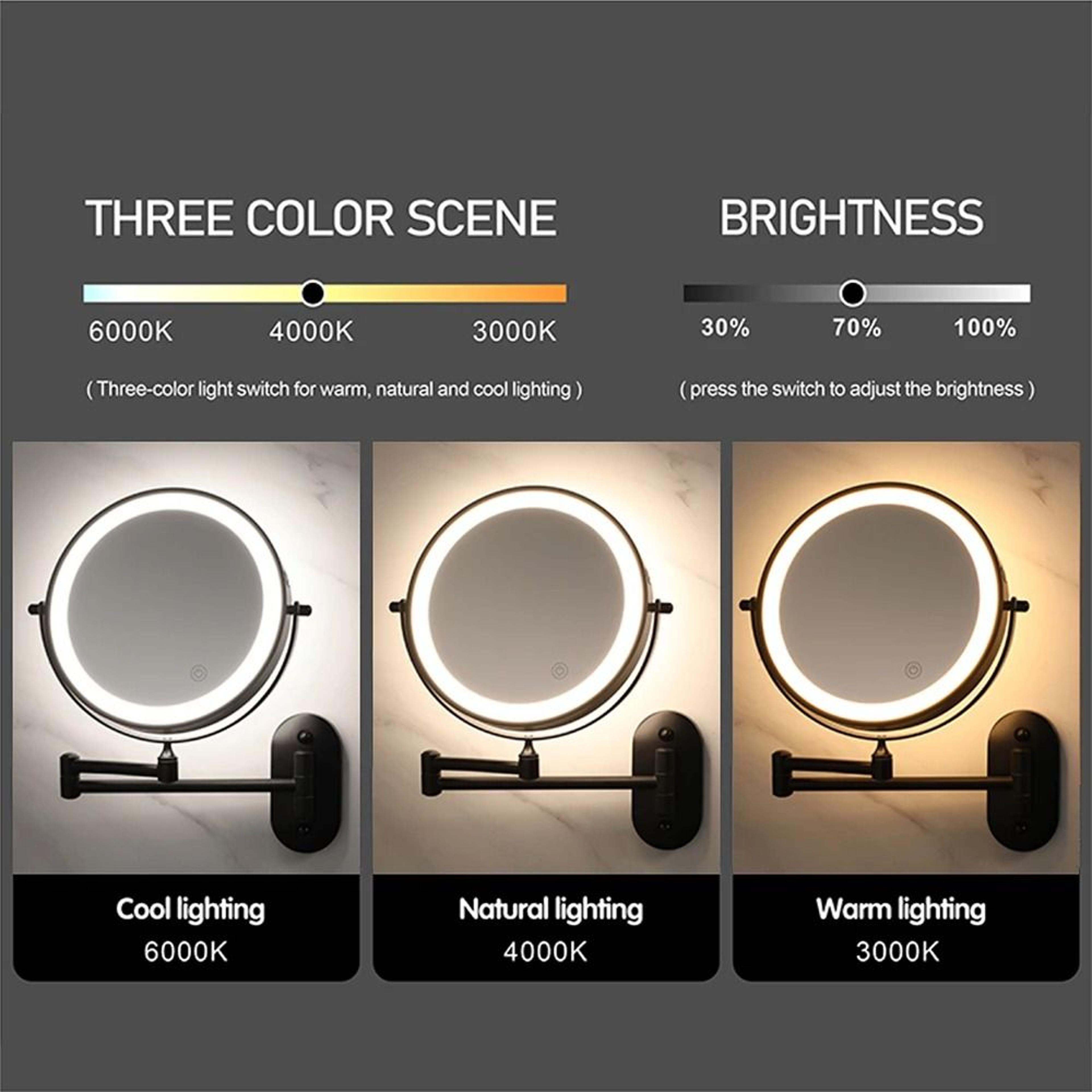 8Inch WallMounted Lighted Makeup Mirror With 10x Magnification 5