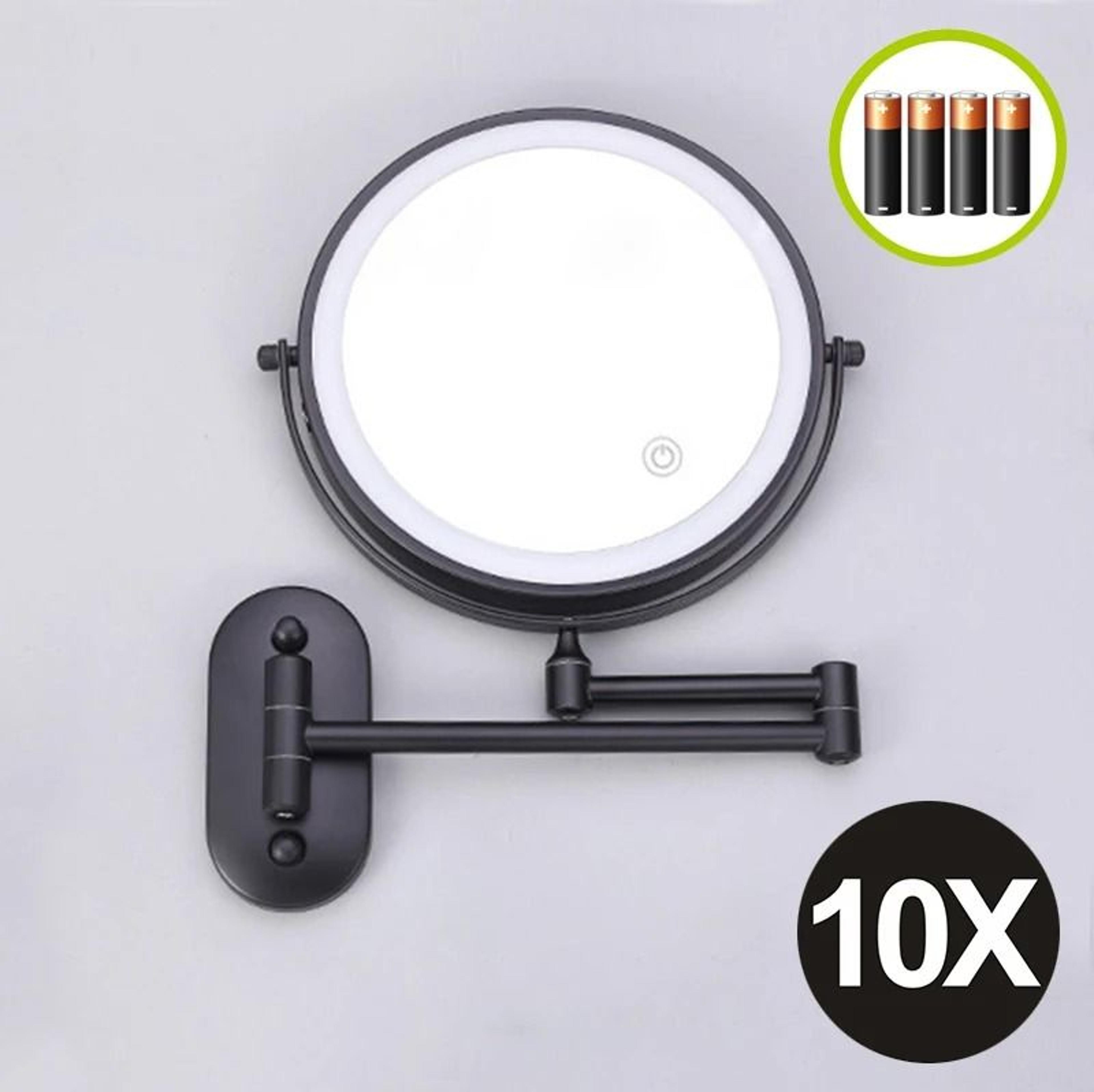 8Inch WallMounted Lighted Makeup Mirror With 10x Magnification 8