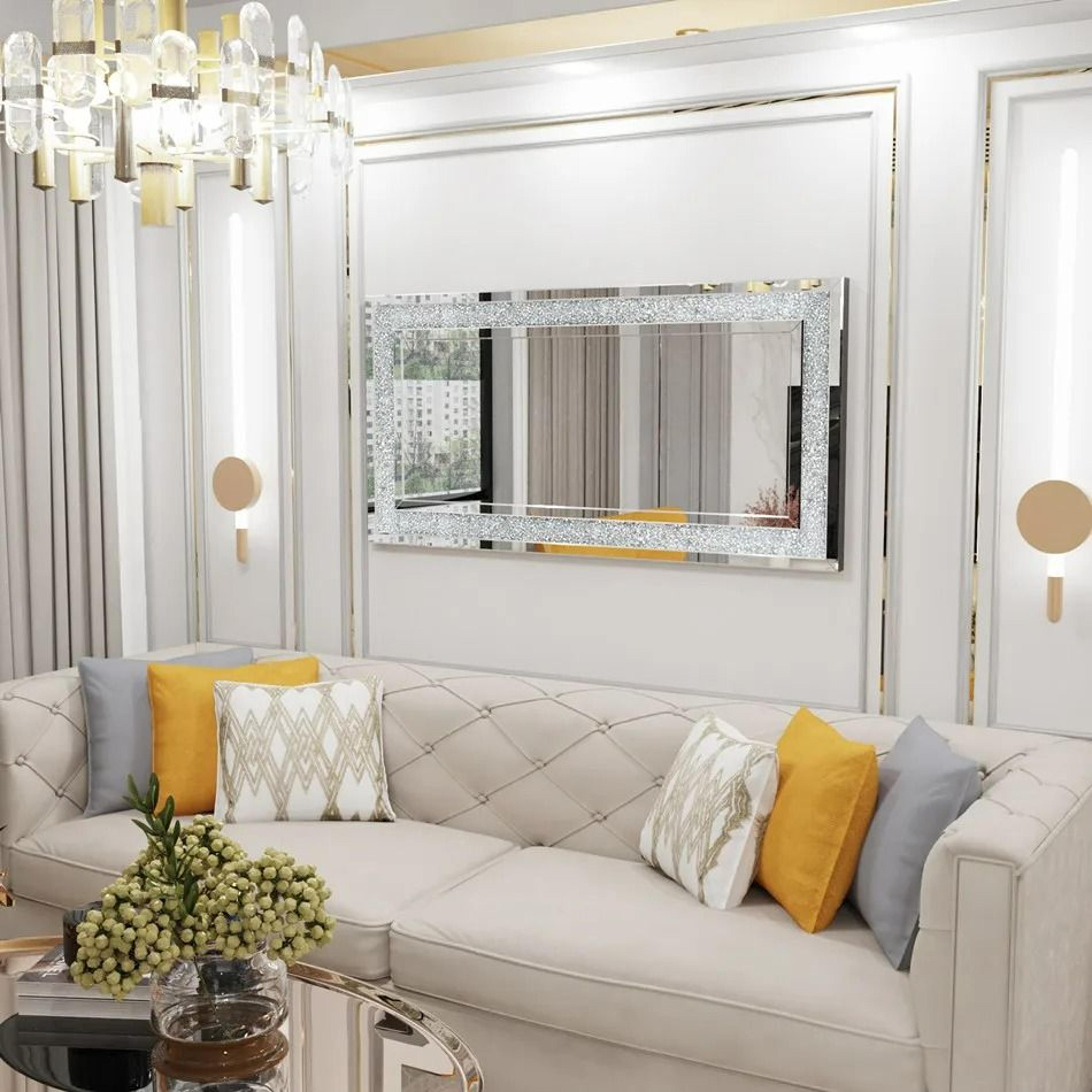 Large Sparkling Rhinestone Crystal Diamond Wall Mirror 4