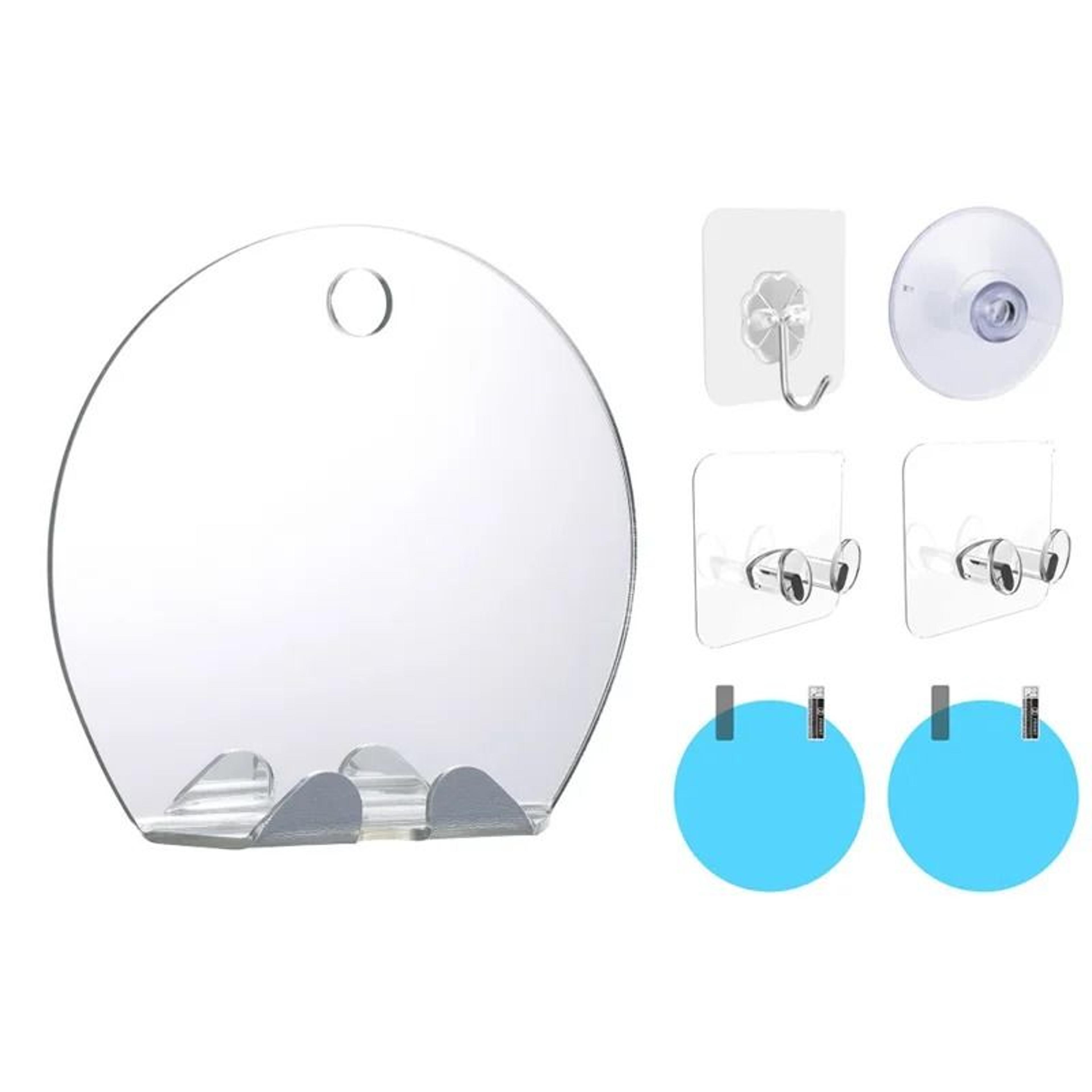 Acrylic Fogless Shower Mirror Set With Wall Suction Cup 3