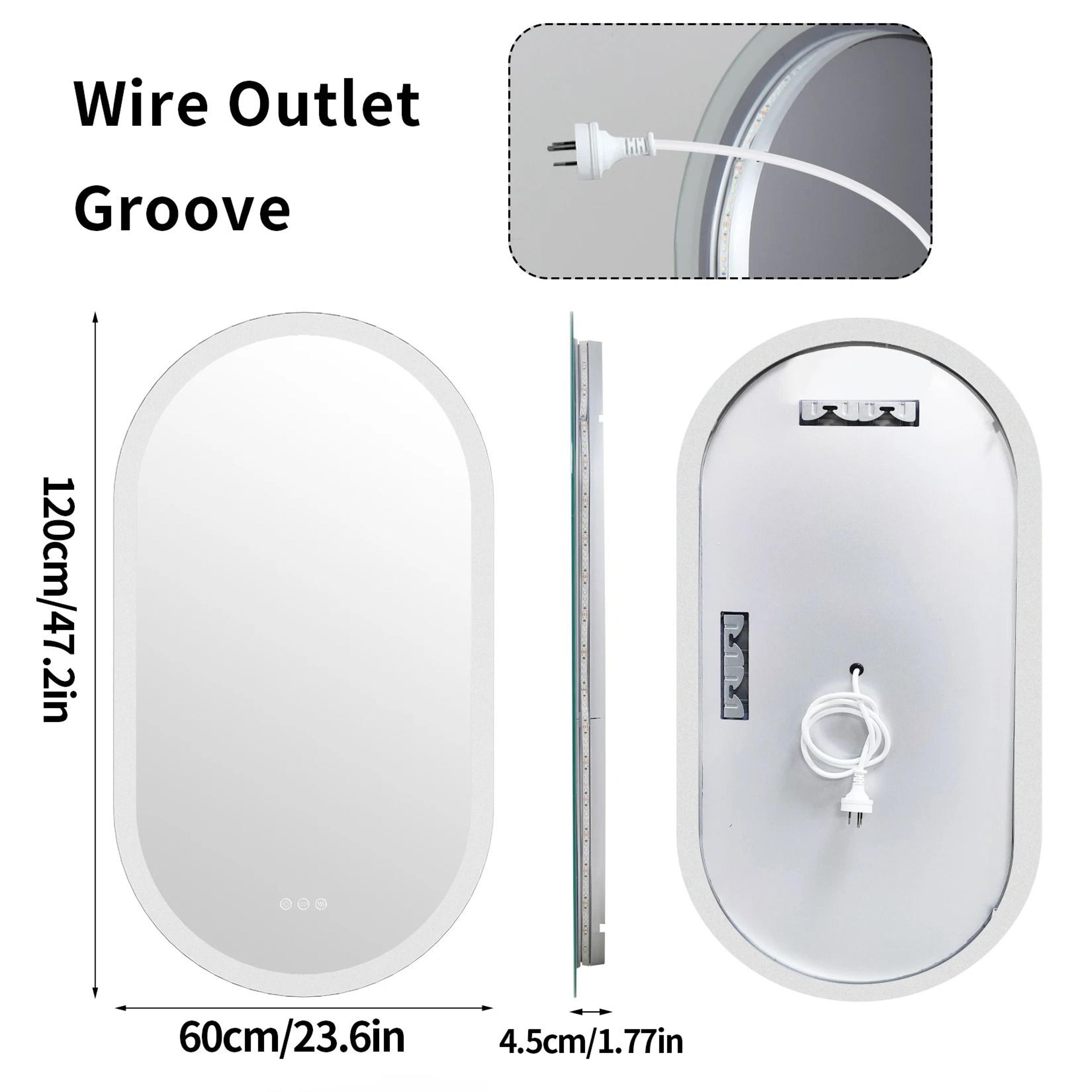 Frameless Oval Backlit LED Bathroom Vanity Mirror With Defogger 9
