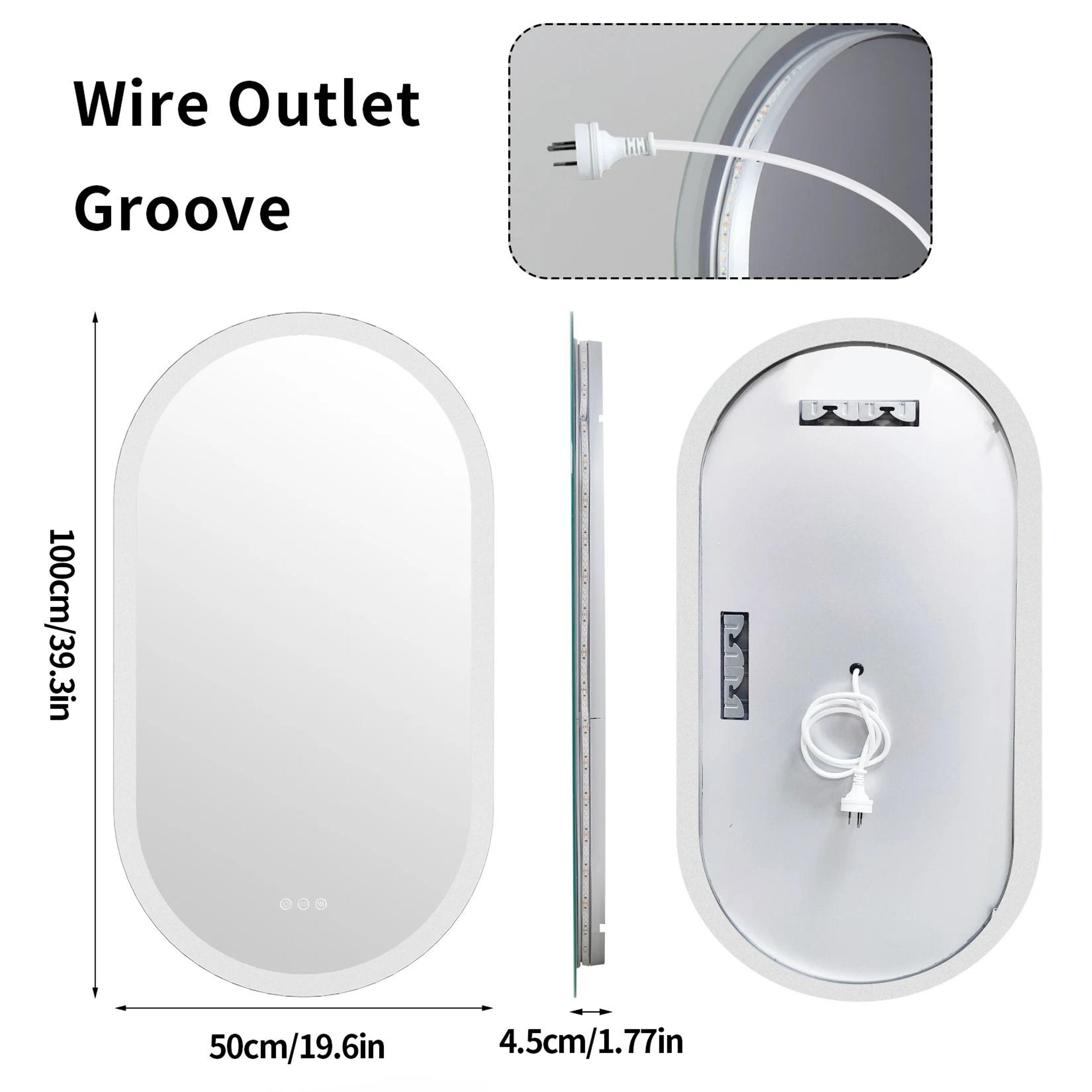 Frameless Oval Backlit LED Bathroom Vanity Mirror With Defogger 8
