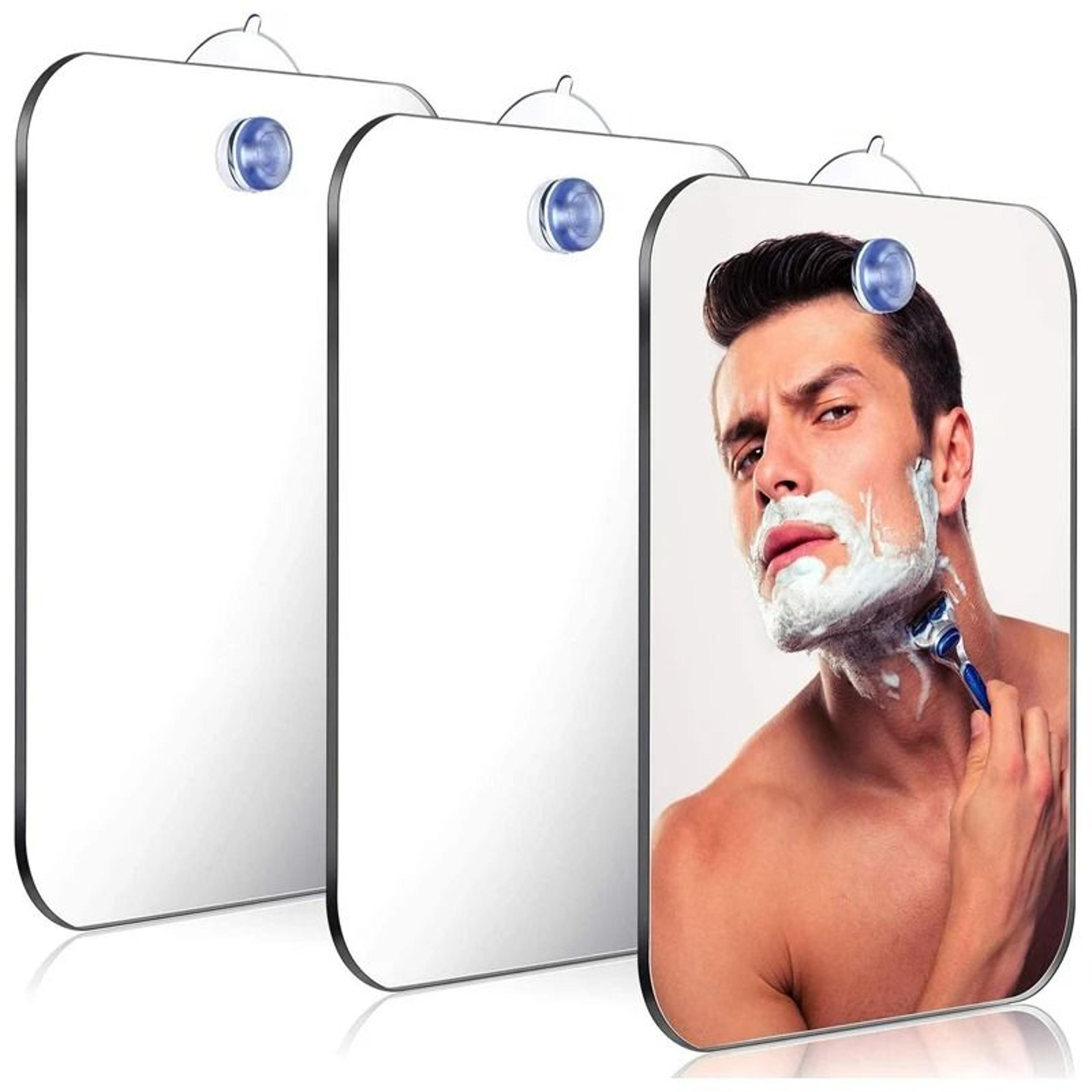 Acrylic Fogless Shower Mirror With Integrated Razor Holder  Wall Suction Cup 3